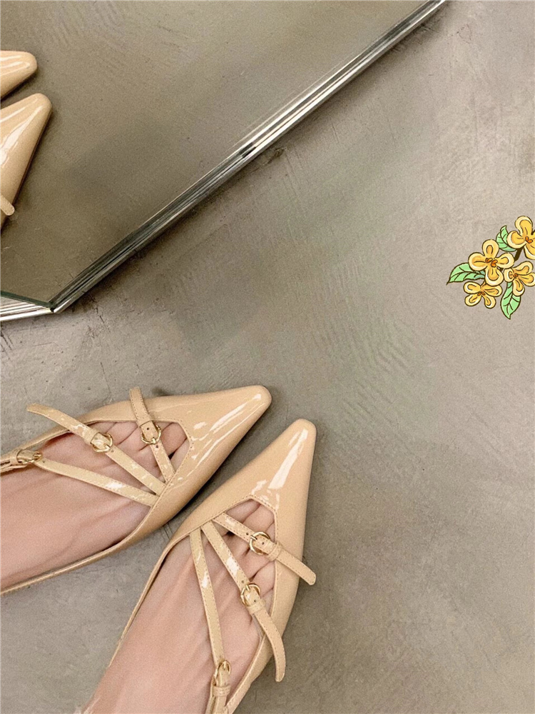 Nude High-Heeled Sandals for Women - 2025 Thin Heel One-Strap Sexy Kitten Heel Pointed Toe Backless Design Nude High-Heeled Sandals for Women - 2025 Thin Heel One-Strap Sexy Kitten Heel Pointed Toe Backless Design