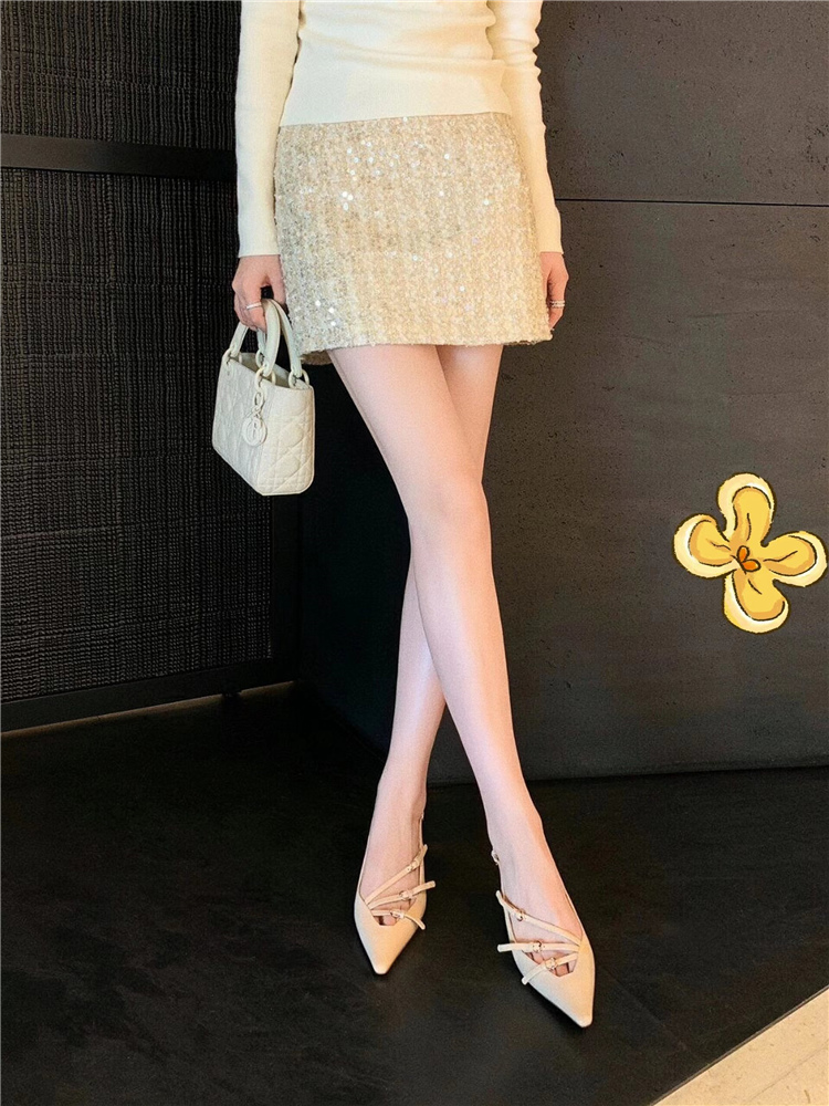 Nude High-Heeled Sandals for Women - 2025 Thin Heel One-Strap Sexy Kitten Heel Pointed Toe Backless Design Nude High-Heeled Sandals for Women - 2025 Thin Heel One-Strap Sexy Kitten Heel Pointed Toe Backless Design