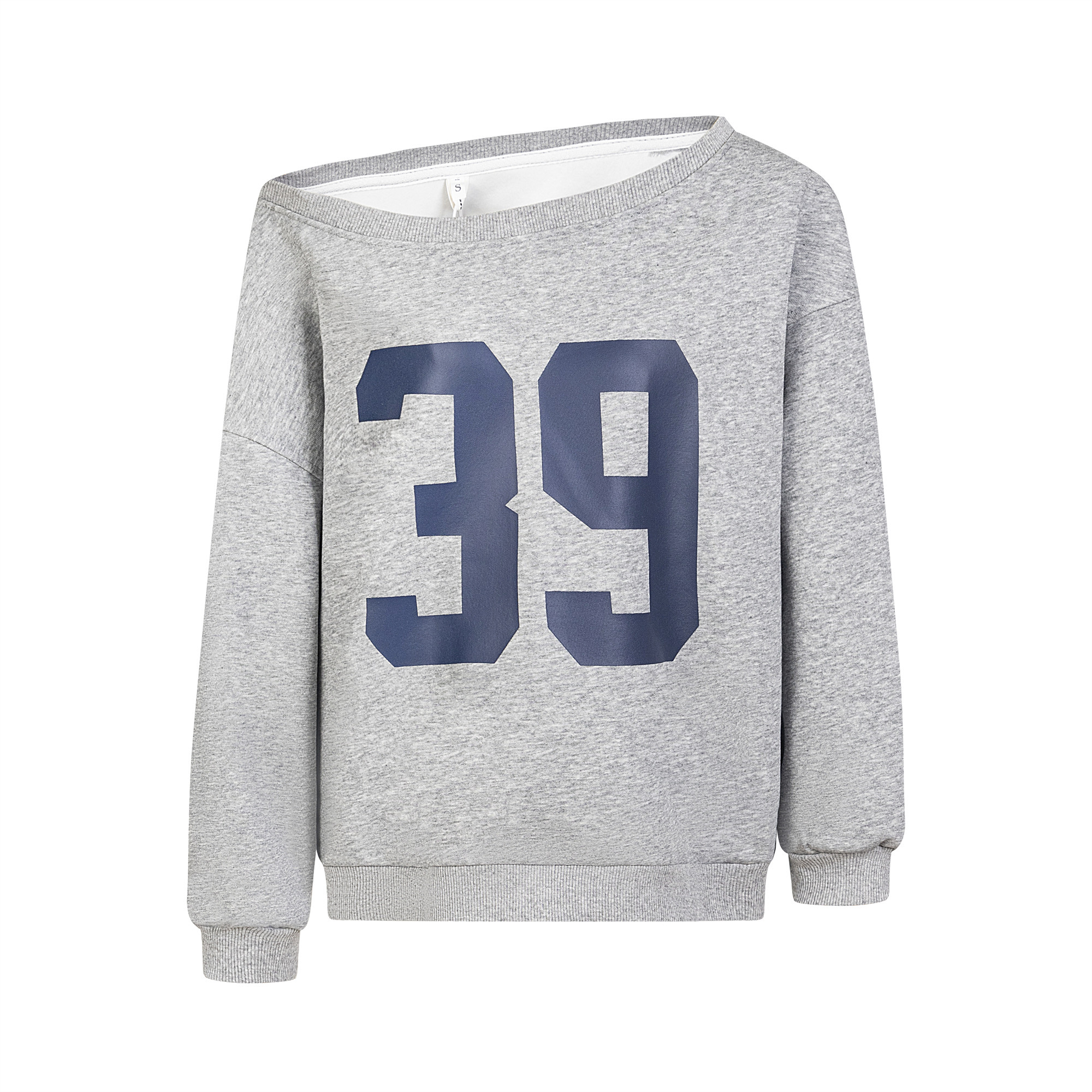 Off-Shoulder Long Sleeve Sweatshirt - Spicy Girl Street Style, Casual Loose Fit Top for Autumn, Trendy American Fashion