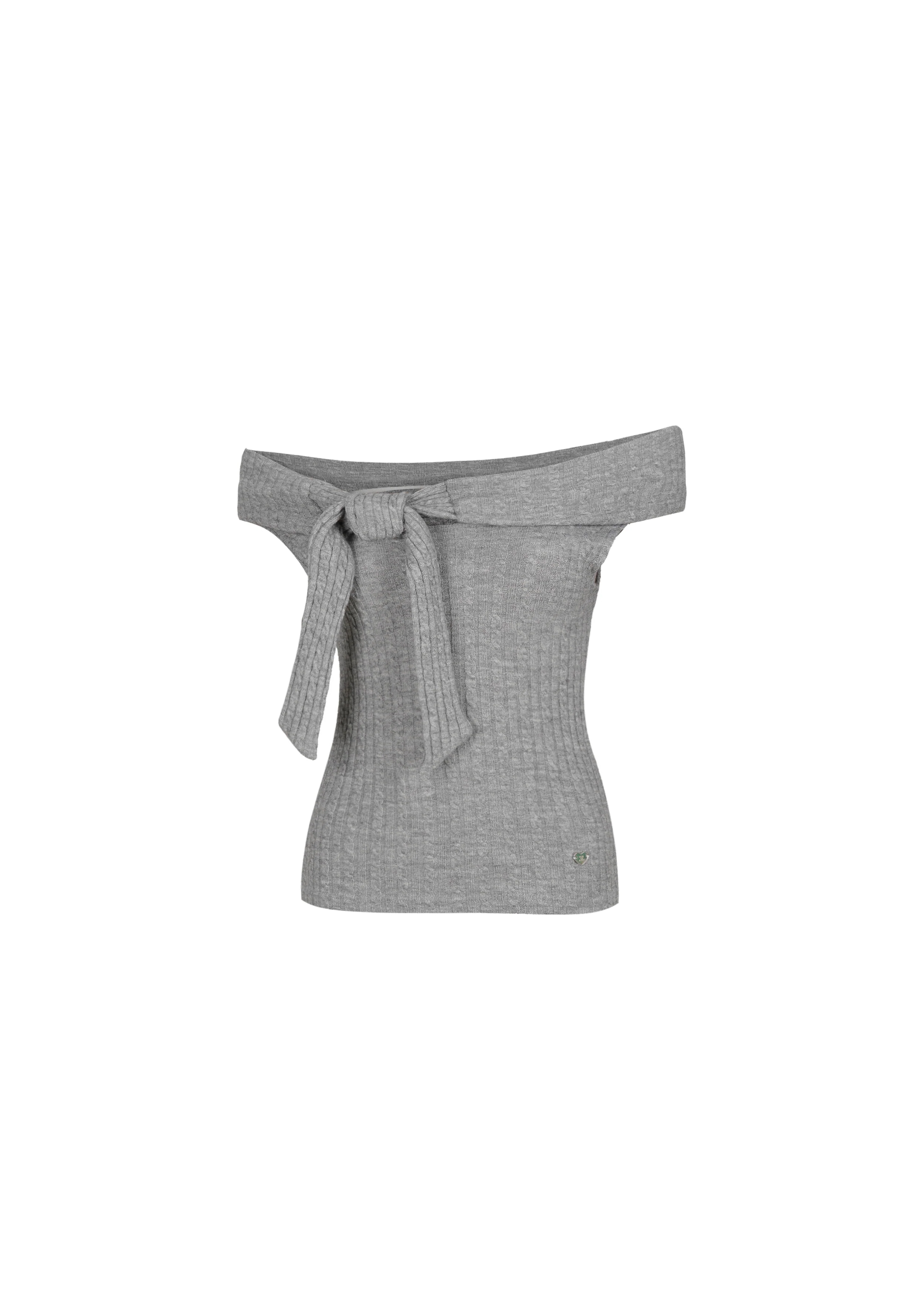 One-Shoulder Off-Shoulder Twisted Knit Short Sleeve Top - 2025 Spring/Summer Korean Style Fashion Statement