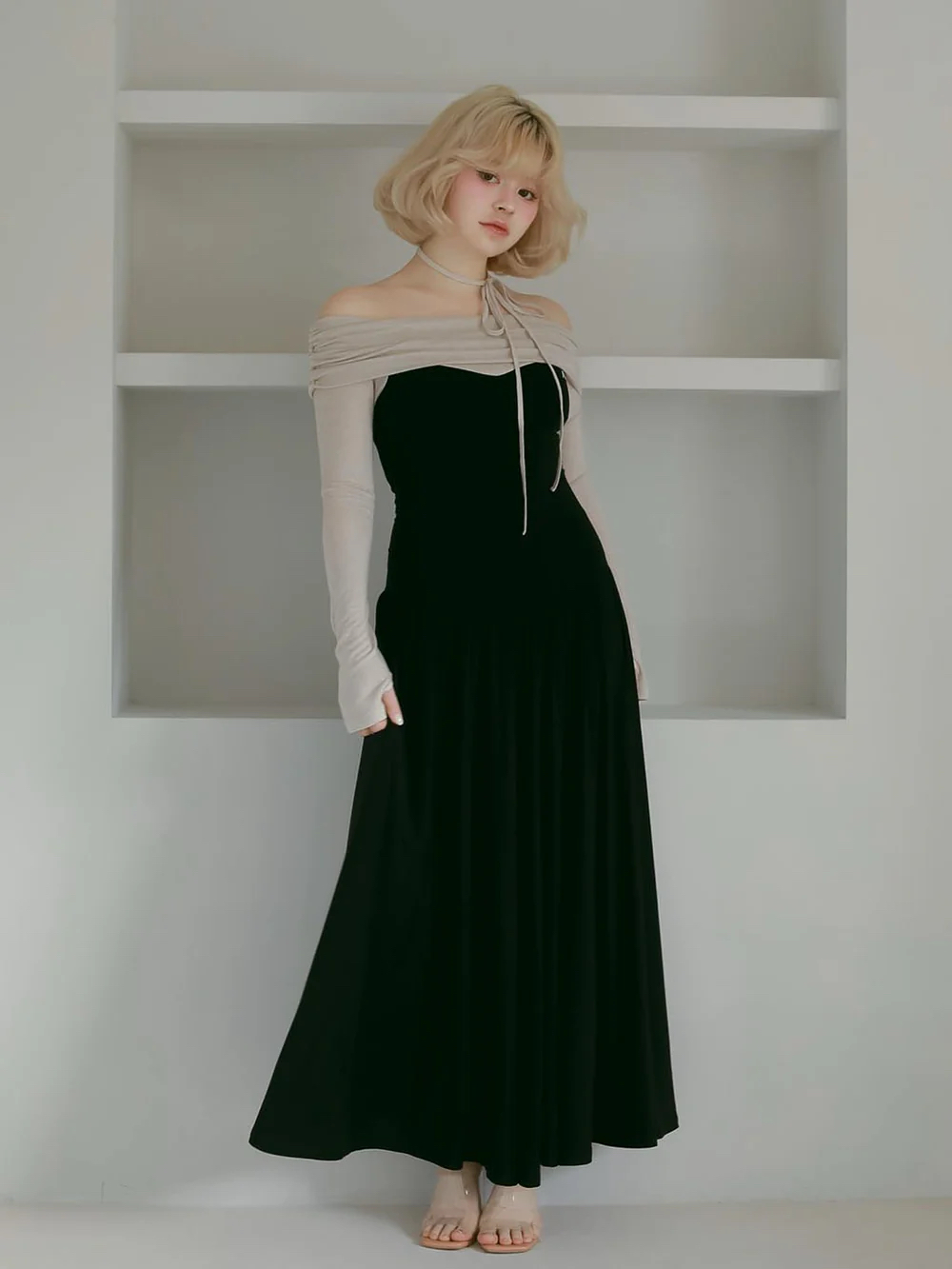 One-Shoulder Spliced Draped Slimming Waist Dress - 25th Anniversary Spring/Summer Collection Long Skirt, Elegant Fashion for Special Occasions One-Shoulder Spliced Draped Slimming Waist Dress - 25th Anniversary Spring/Summer Collection Long Skirt, Elegant Fashion for Special Occasions