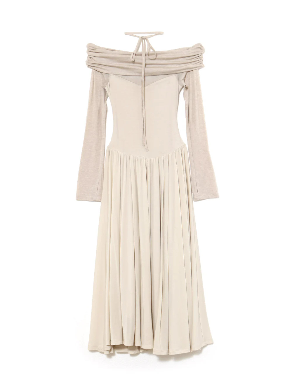One-Shoulder Spliced Draped Slimming Waist Dress - 25th Anniversary Spring/Summer Collection, Long Skirt, Elegant Style