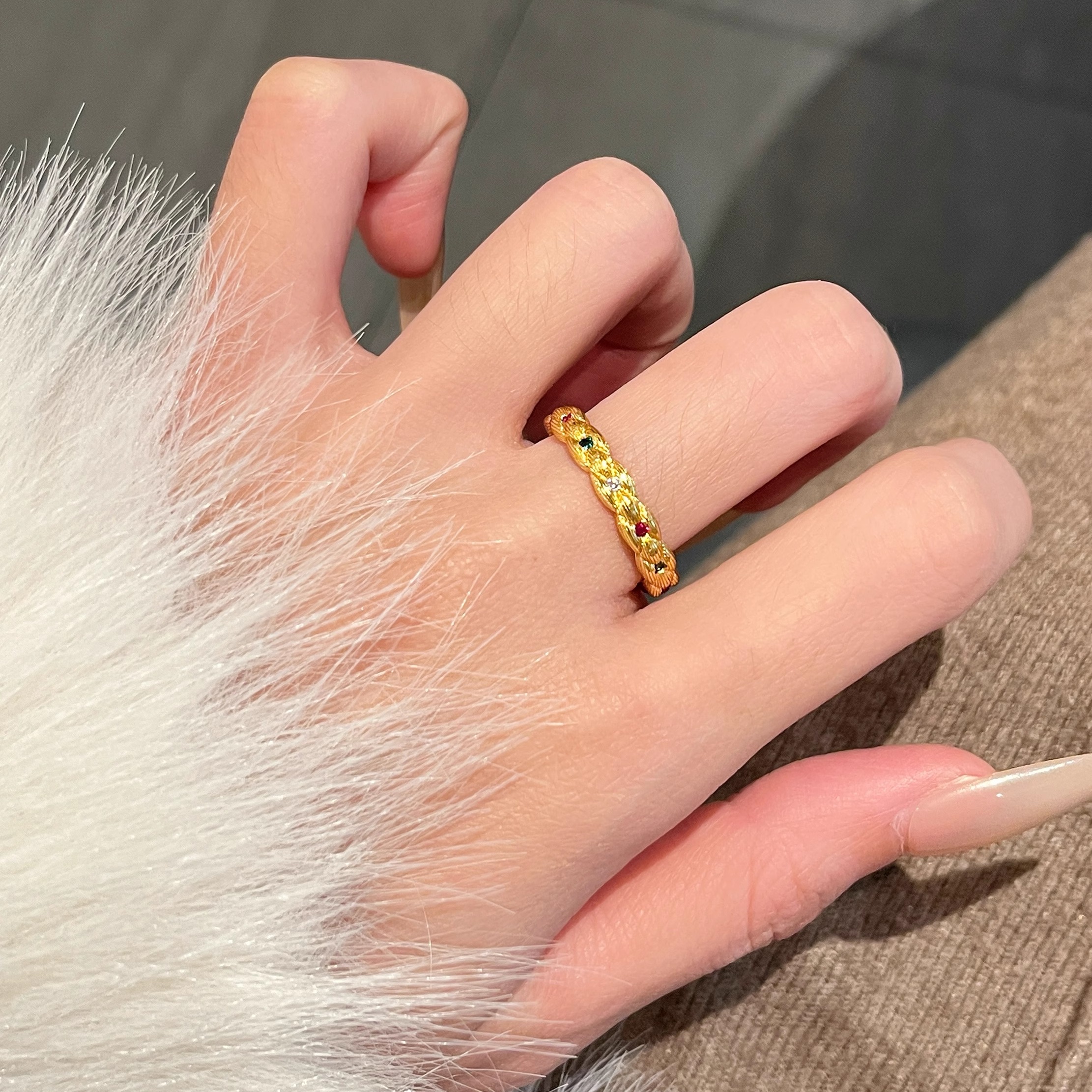 Open Style Gold Ring for Women - Light Luxury, Niche Design, Trendy 2025 Fashion Statement