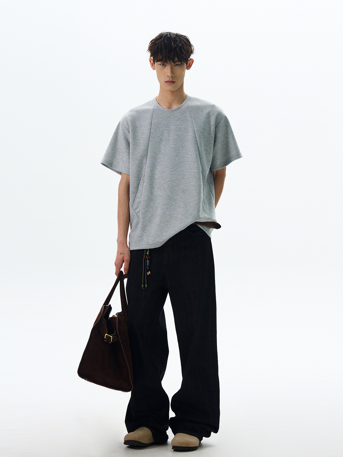 Oversized Deconstructed Short Sleeve T-Shirt - American Street Style Boxy Fit Versatile Top Oversized Deconstructed Short Sleeve T-Shirt - American Street Style Boxy Fit Versatile Top