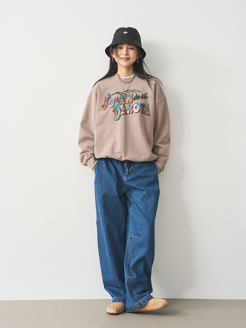 Oversized Printed Sweatshirt for Women - 2025 Spring American Lazy Style Round Neck Top Oversized Printed Sweatshirt for Women - 2025 Spring American Lazy Style Round Neck Top