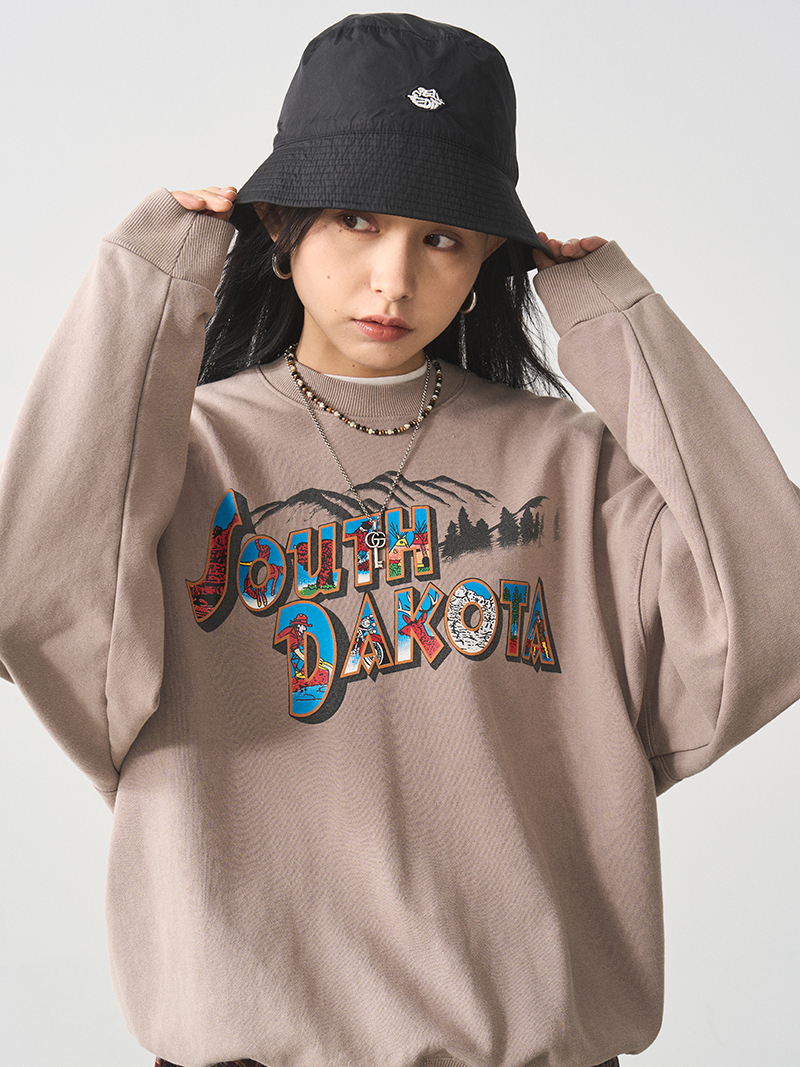 Oversized Printed Sweatshirt for Women - 2025 Spring American Lazy Style Round Neck Top Oversized Printed Sweatshirt for Women - 2025 Spring American Lazy Style Round Neck Top