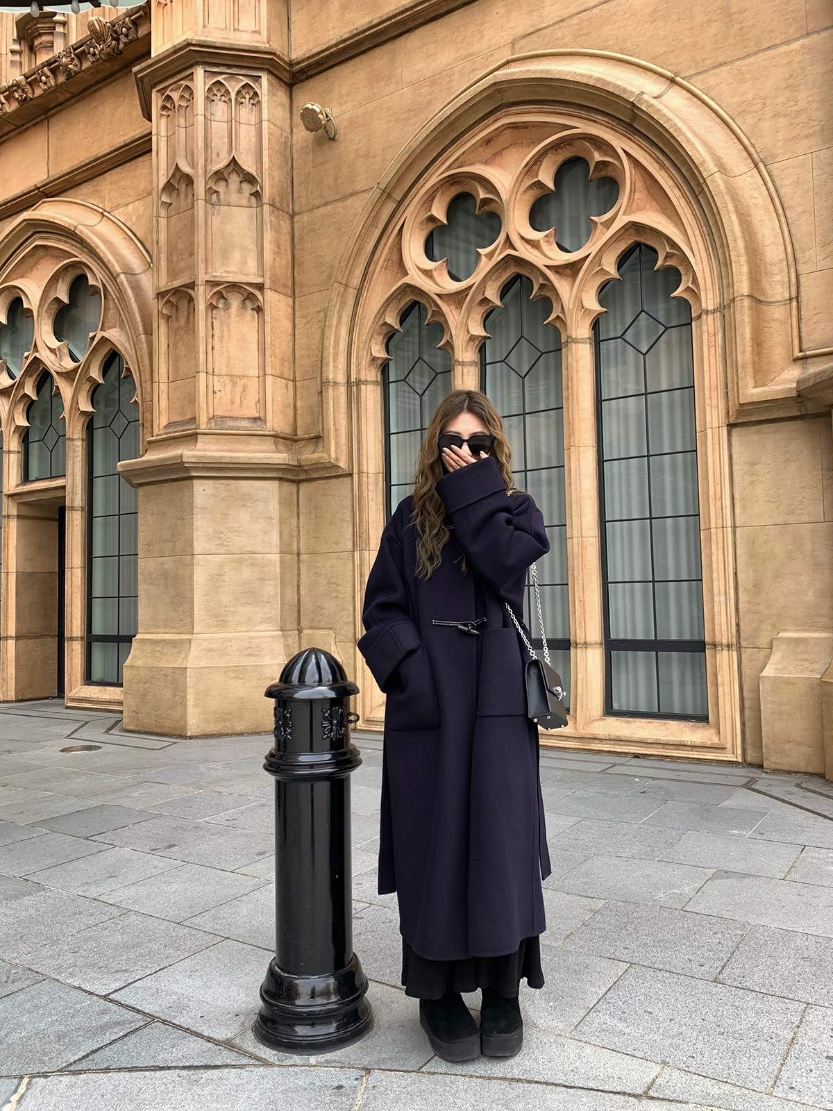 Oversized Structured Wool Toggle Coat for Women - Double-Faced Winter Outerwear, Chic 90s Inspired London Style Oversized Structured Wool Toggle Coat for Women - Double-Faced Winter Outerwear, Chic 90s Inspired London Style