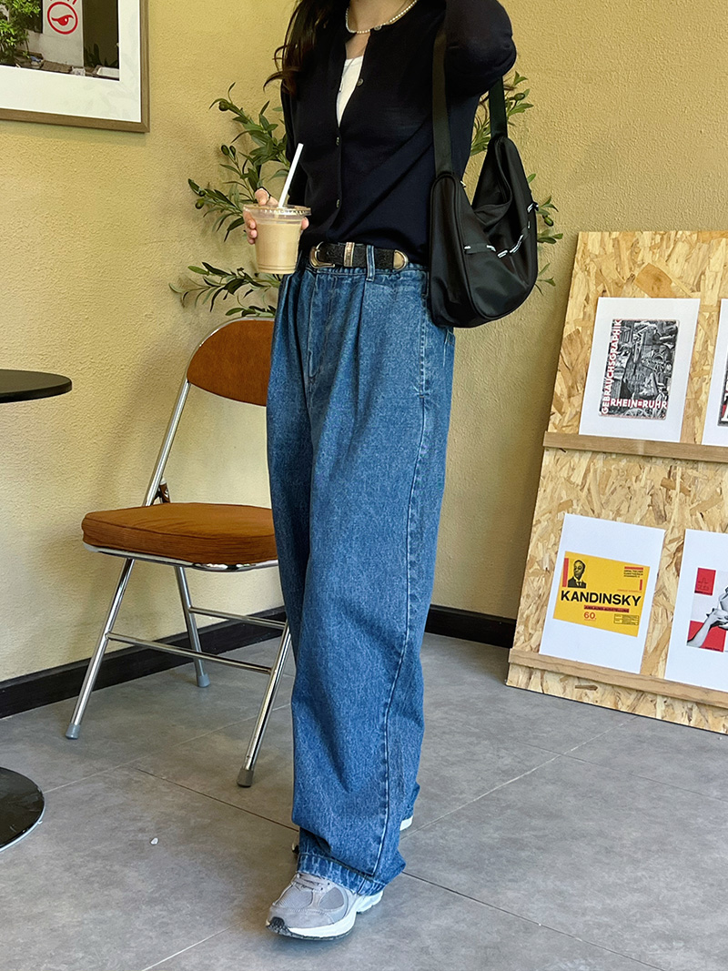 Oversized Women's Straight High-Waisted Wide-Leg Jeans - Retro Loose Fit for Fall 2025, Versatile 90s-Inspired Fashion Pants