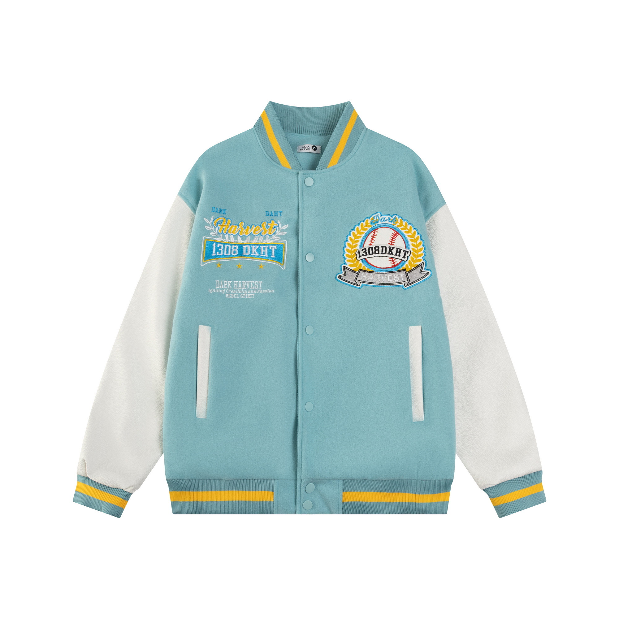 Padded Embroidered Baseball Jacket for Women - American Street Style, Loose Fit Spring Fashion Padded Embroidered Baseball Jacket for Women - American Street Style, Loose Fit Spring Fashion