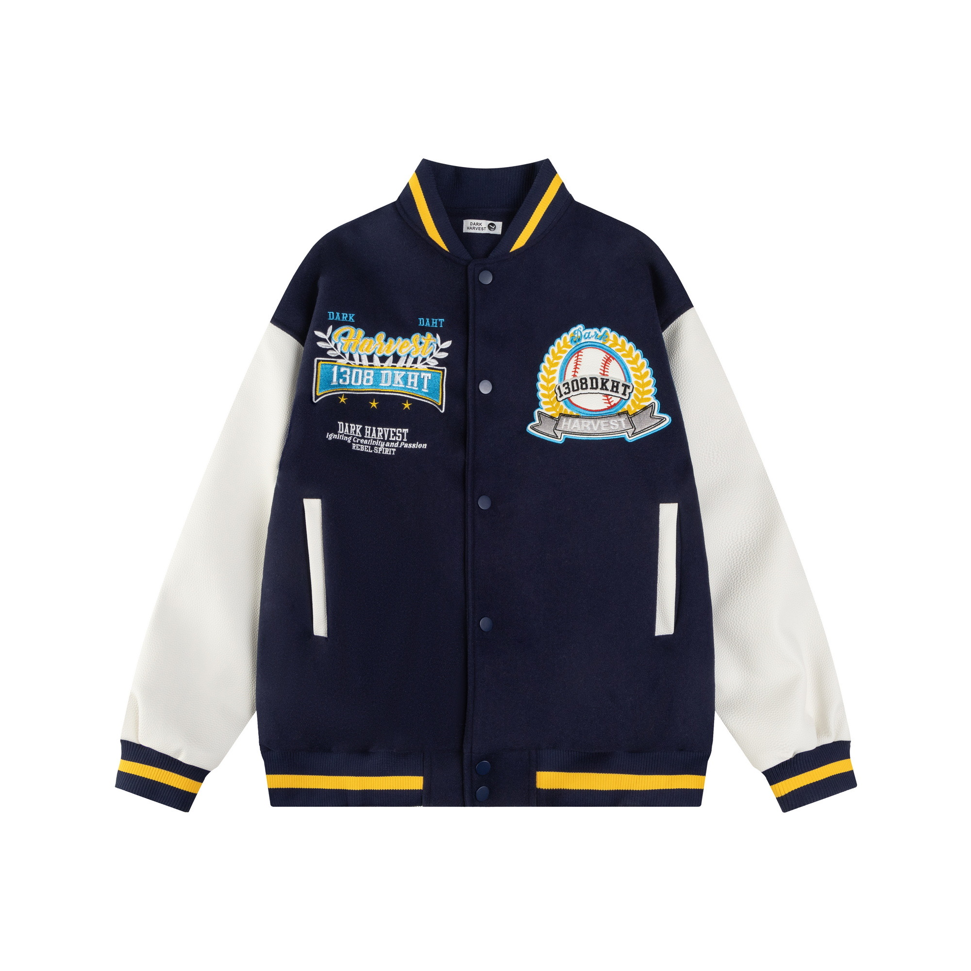 Padded Embroidered Baseball Jacket for Women - American Street Style, Loose Fit Spring Fashion