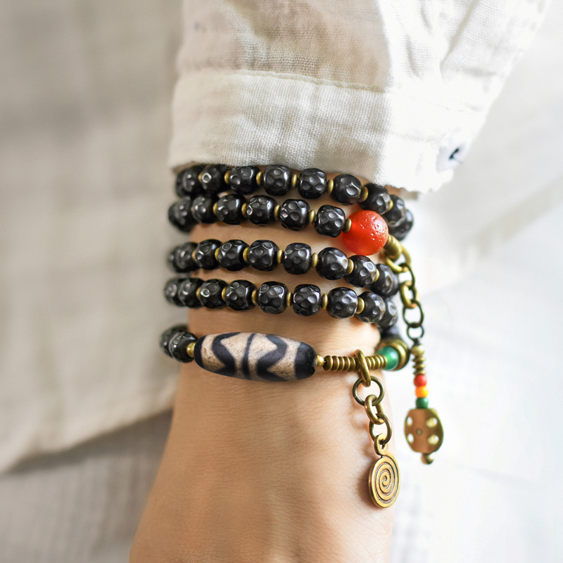 Personalized Multi-Layer Coconut Husk Bracelet for Women and Men, Retro Artistic Accessory, Cultural National Style Jewelry