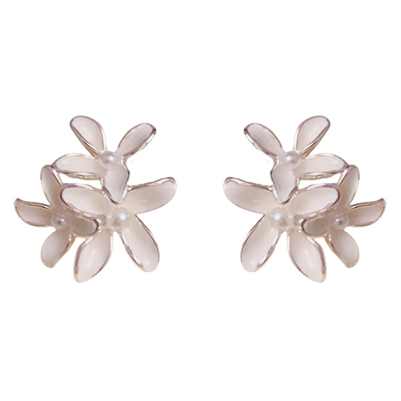 Personalized Oil Flower Petal Earrings for Women - Light Luxury Moon Flower Design, Elegant Fashion Accessories Personalized Oil Flower Petal Earrings for Women - Light Luxury Moon Flower Design, Elegant Fashion Accessories