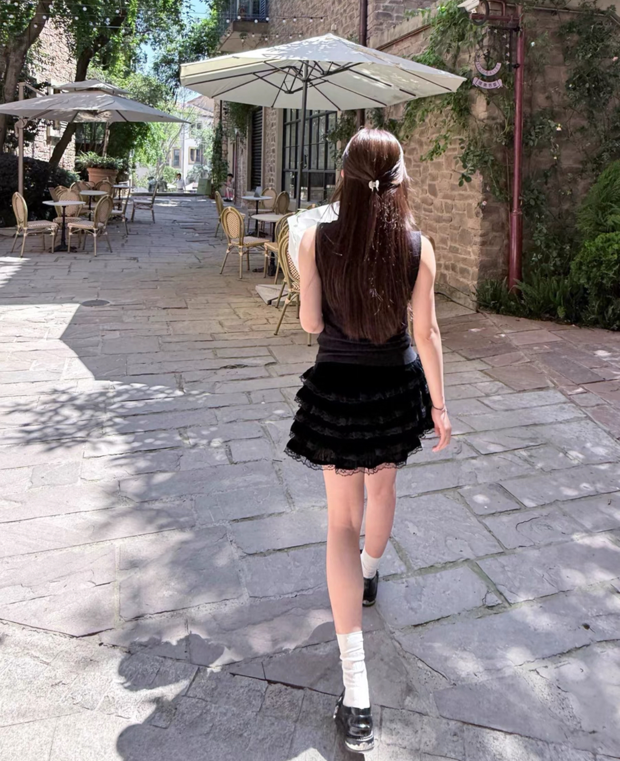 Peter Pan Collar Lace Tie Short Sleeve Shirt in White/Light Yellow - Perfect for Homebodies and Y2K Style Lovers Peter Pan Collar Lace Tie Short Sleeve Shirt in White/Light Yellow - Perfect for Homebodies and Y2K Style Lovers