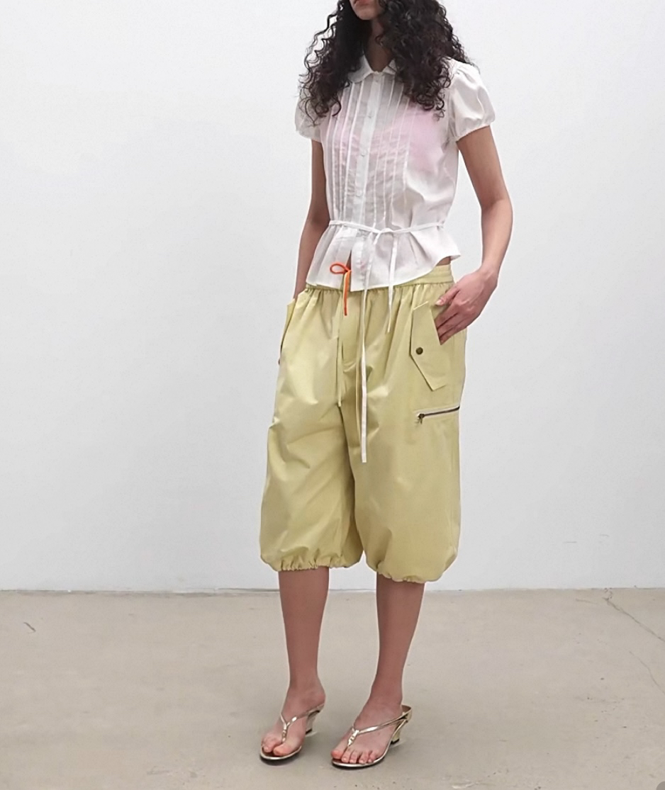 Peter Pan Collar Lace Tie Short Sleeve Shirt in White/Light Yellow - Perfect for Homebodies and Y2K Style Lovers Peter Pan Collar Lace Tie Short Sleeve Shirt in White/Light Yellow - Perfect for Homebodies and Y2K Style Lovers