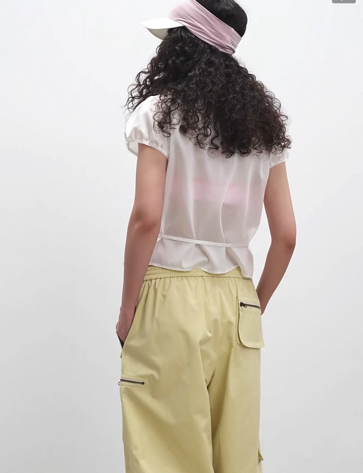 Peter Pan Collar Lace Tie Short Sleeve Shirt in White/Light Yellow - Perfect for Homebodies and Y2K Style Lovers Peter Pan Collar Lace Tie Short Sleeve Shirt in White/Light Yellow - Perfect for Homebodies and Y2K Style Lovers