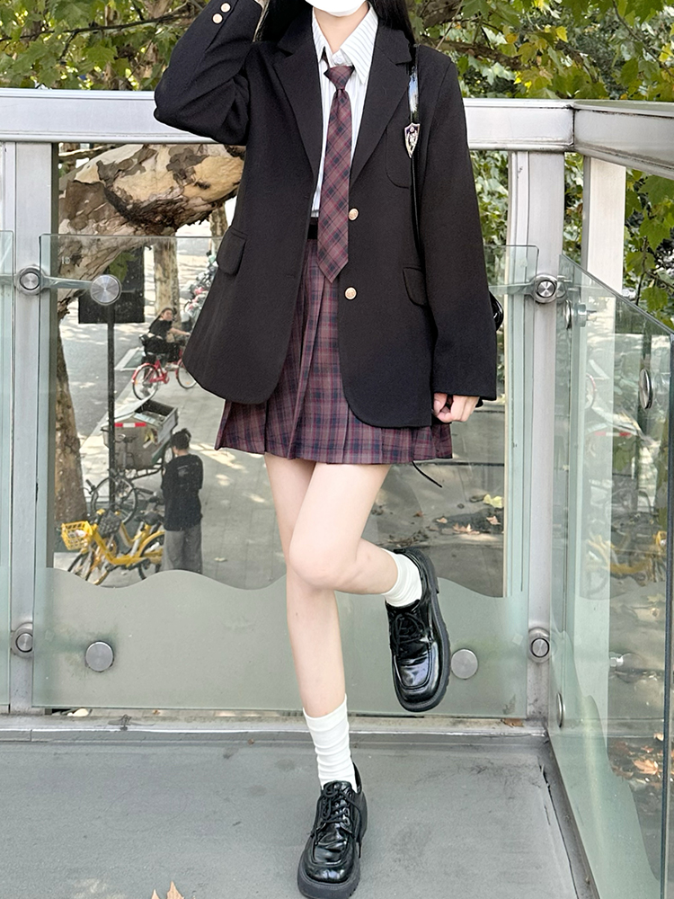 Petite Woolen College Style Suit - Pudding Bear Original Design Autumn Winter School Uniform Outerwear