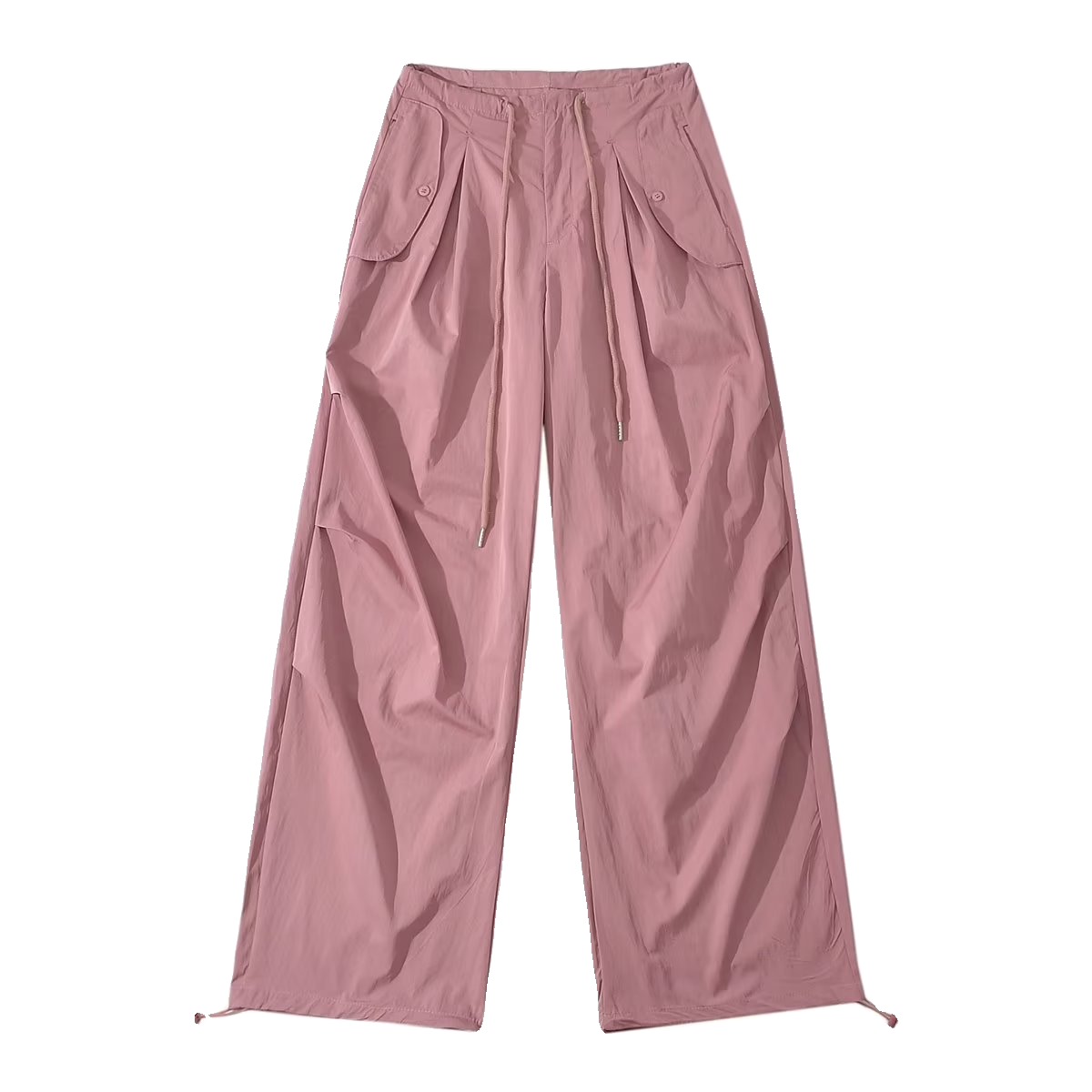Pink Drawstring Work Pants for Women - Thin Quick-Dry Casual Long Pants for Jazz Dance & Sports - Y2K Style Fashion Pink Drawstring Work Pants for Women - Thin Quick-Dry Casual Long Pants for Jazz Dance & Sports - Y2K Style Fashion