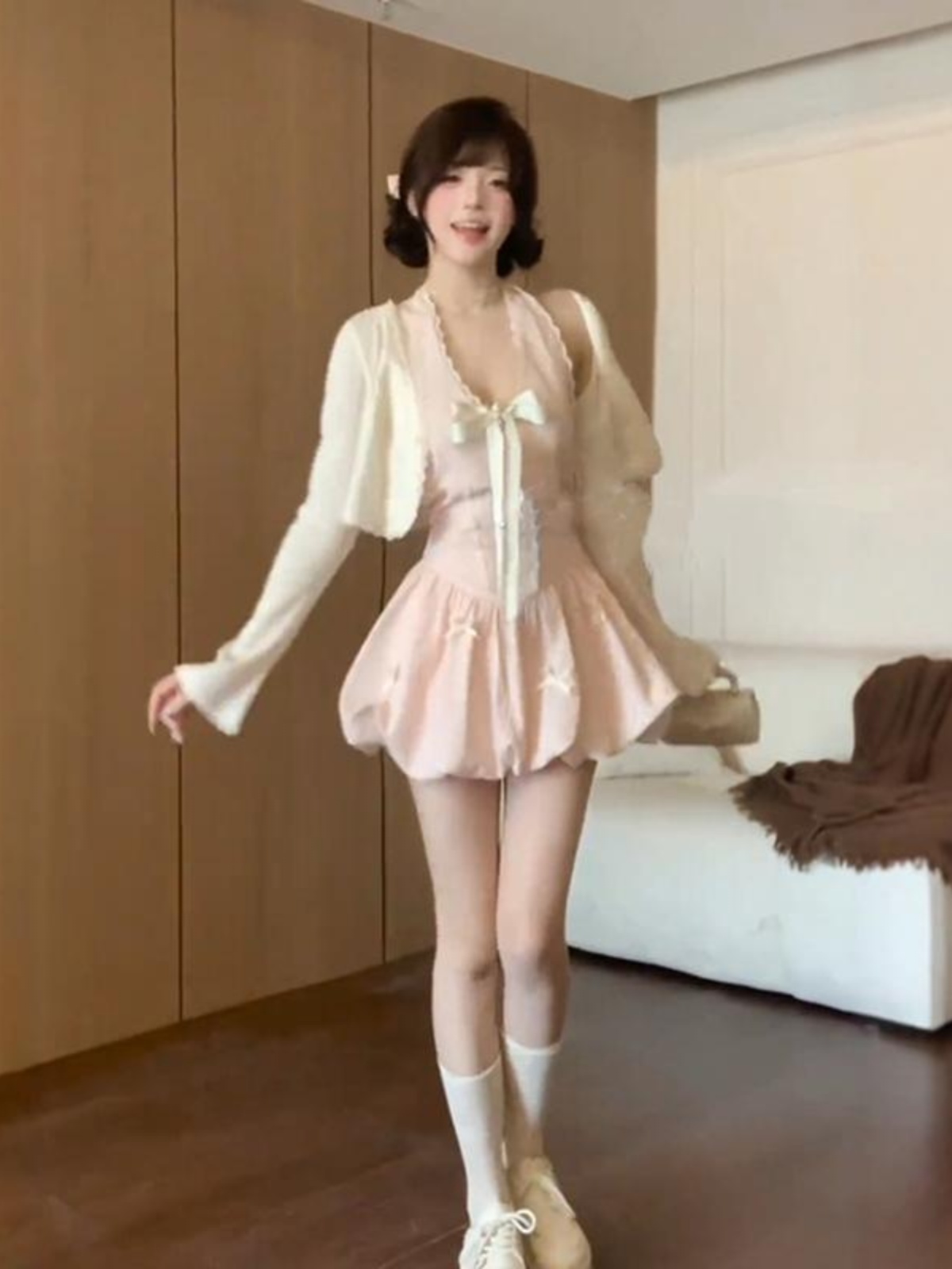 Pink Floral Halter V-Neck Dress & Shorts Two-Piece Set - Sweet Temperament Summer Outfit for Women, Perfect for 90s and Y2K Style Pink Floral Halter V-Neck Dress & Shorts Two-Piece Set - Sweet Temperament Summer Outfit for Women, Perfect for 90s and Y2K Style