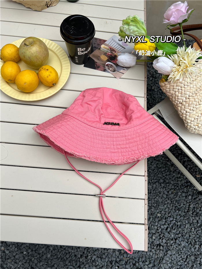 Pink Frayed Bucket Hat for Women - Summer Wide-Brimmed, Versatile Casual Windproof with Drawstring, Y2K Outdoor Hiking Hat