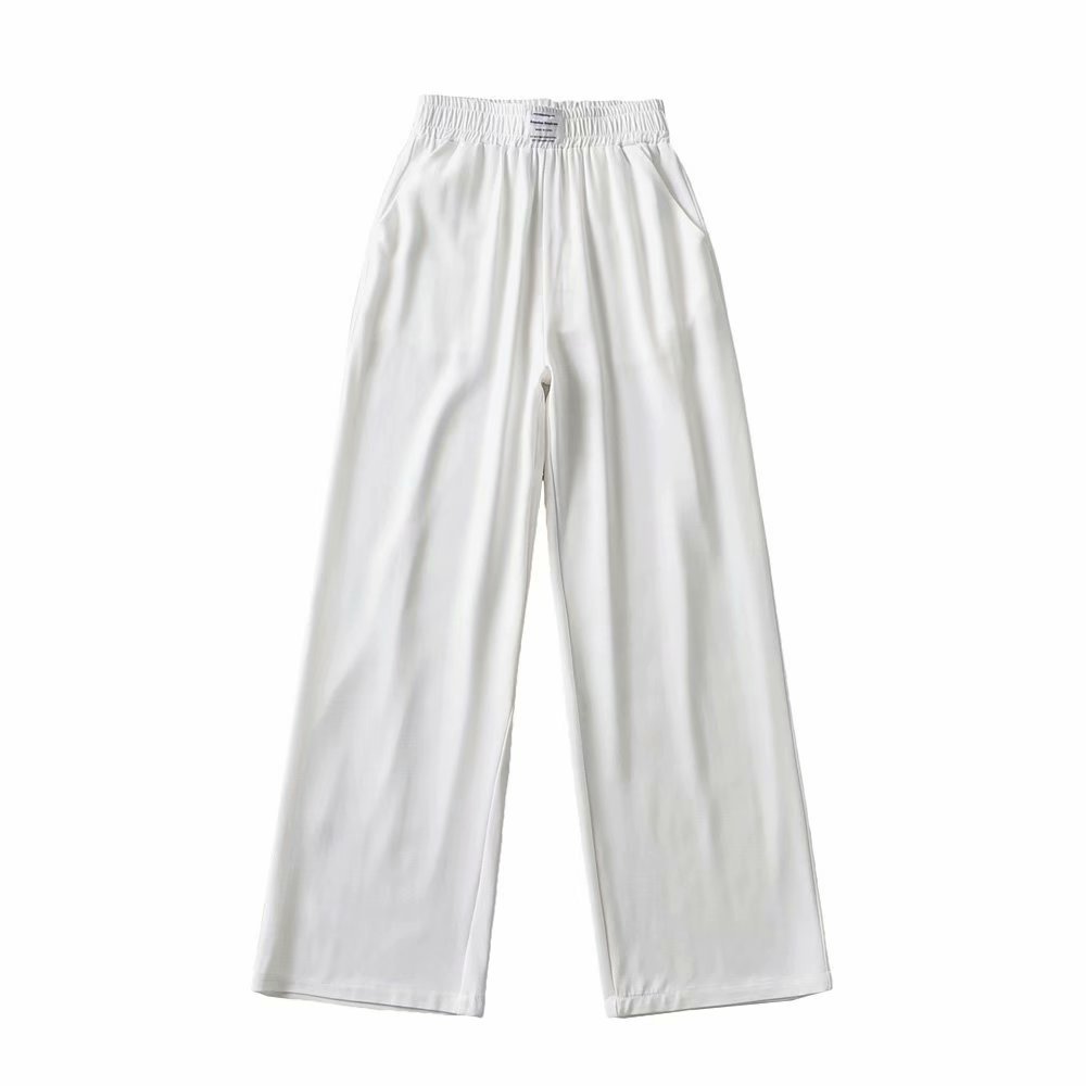 Pink High-Waisted Wide-Leg Pants for Women - Casual Loose Slimming Straight-Leg Trousers - Trendy Floor-Length Fashion Pink High-Waisted Wide-Leg Pants for Women - Casual Loose Slimming Straight-Leg Trousers - Trendy Floor-Length Fashion