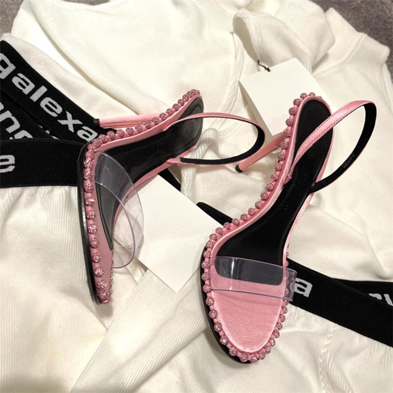 Pink One-Strap Transparent High Heels Sandals with Open Toes - 2025 Summer Y2K Style Thin Heels Pink One-Strap Transparent High Heels Sandals with Open Toes - 2025 Summer Y2K Style Thin Heels