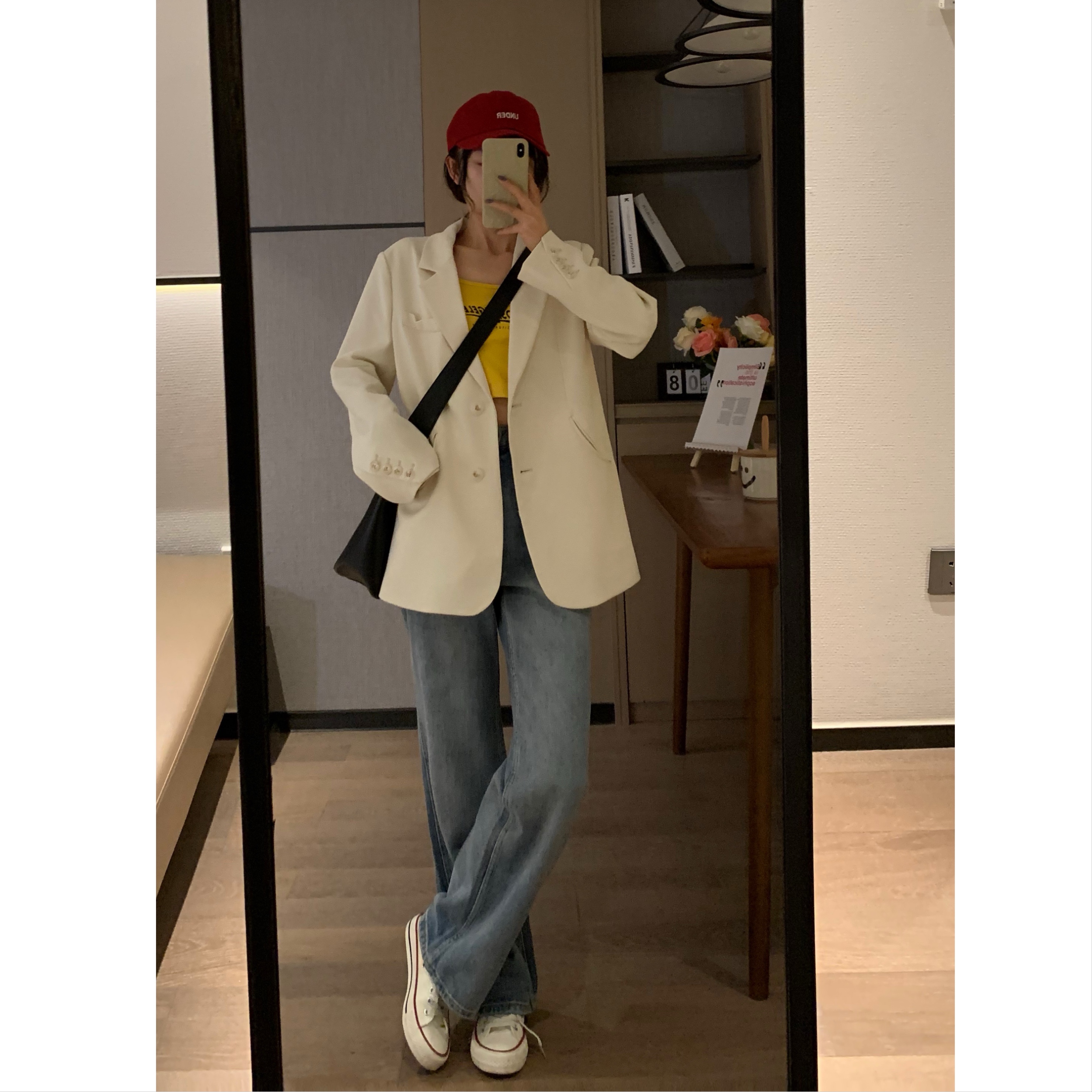 Pink Oversized Blazer for Women - Spring Korean-Style Loose-Fitting Retro Casual Top