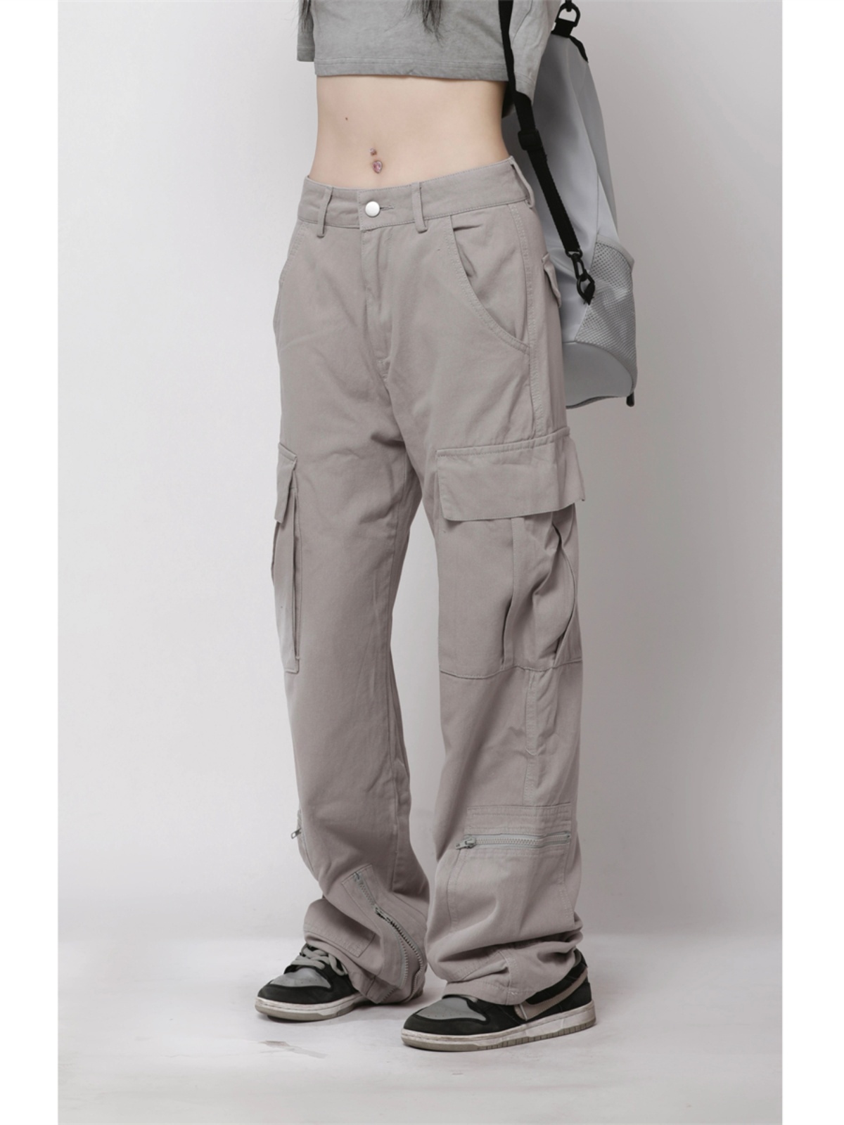 Pink Straight Casual Work Pants for Women – Trendy American Retro Hip-Hop Street Dance Style Pink Straight Casual Work Pants for Women – Trendy American Retro Hip-Hop Street Dance Style