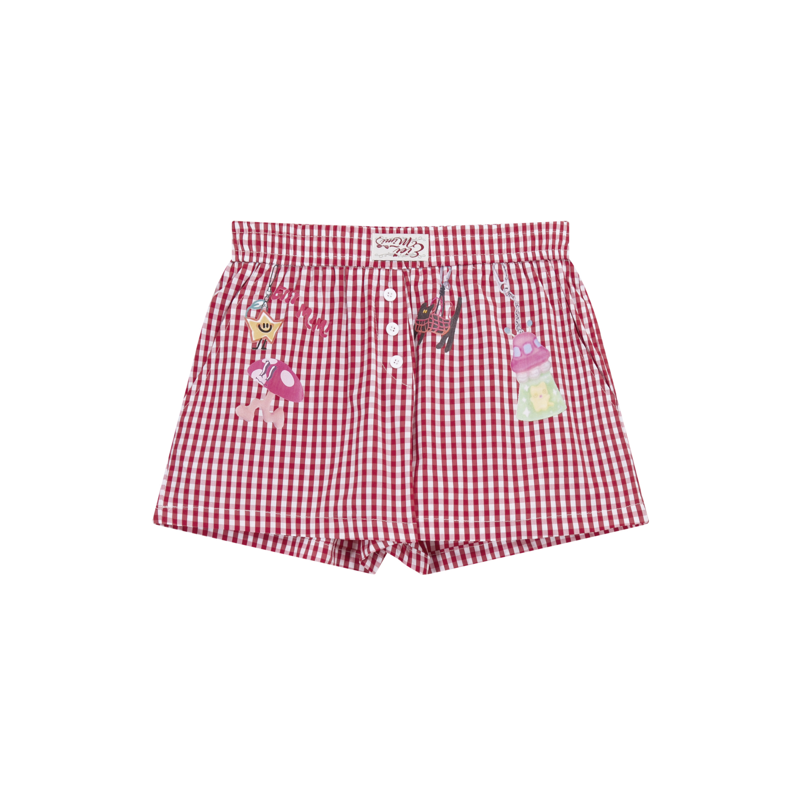 Plaid Cartoon Printed Loose Shorts with Elastic Waist - Versatile American Style for Summer Home and Walking