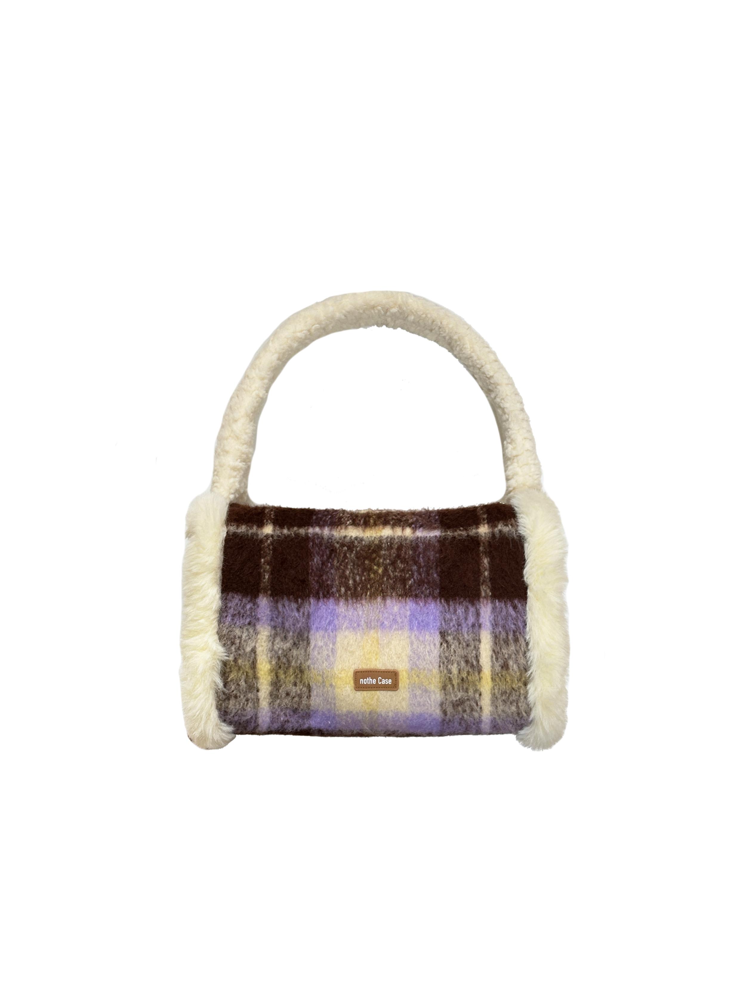 Plaid Large Capacity Toast Bag - Grape Milk Jelly Design, Fashion Casual Shoulder Bag for Autumn Winter Style Plaid Large Capacity Toast Bag - Grape Milk Jelly Design, Fashion Casual Shoulder Bag for Autumn Winter Style