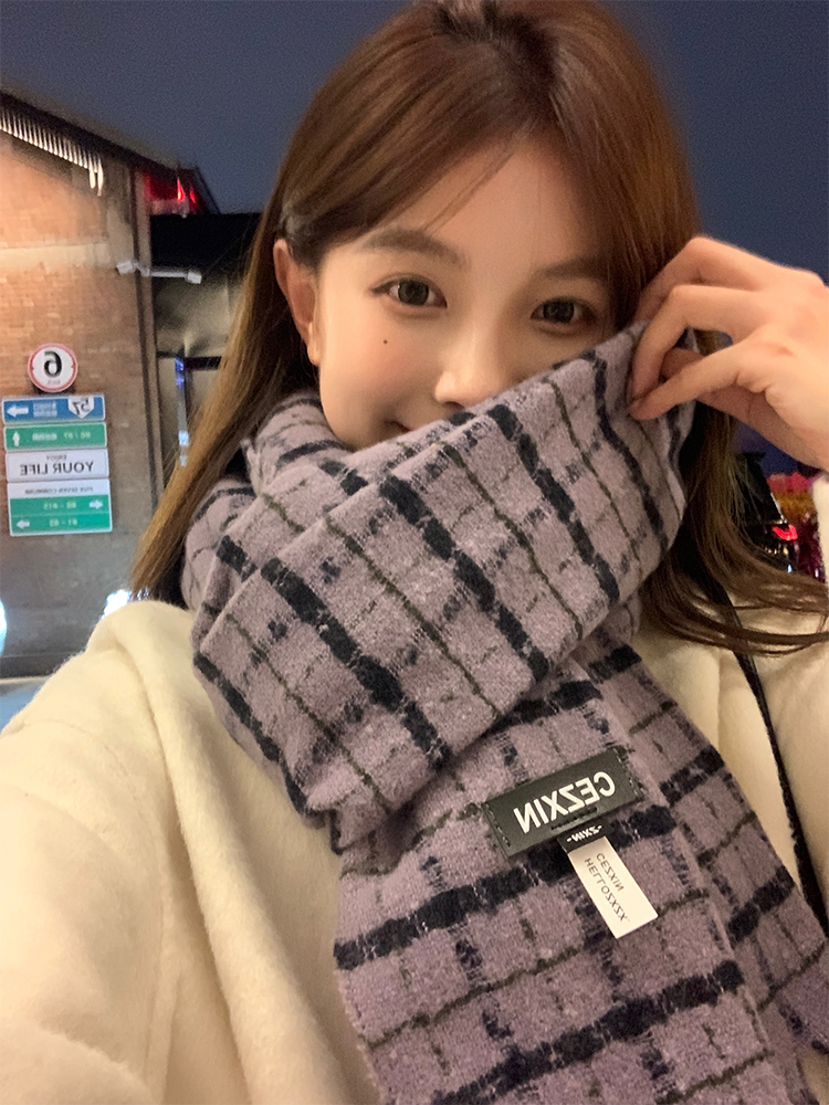 Plaid Scarf for Women - My Head Is Not Round Vintage Fringed Neck Warmer, Thick Warm Shawl, 2025 Winter Fashion Accessory Plaid Scarf for Women - My Head Is Not Round Vintage Fringed Neck Warmer, Thick Warm Shawl, 2025 Winter Fashion Accessory