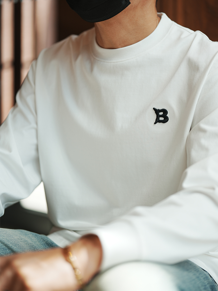 Plus Size Men's Black Long Sleeve T-Shirt with High-End Embroidery, Casual Round Neck Base Layer for Autumn and Winter Plus Size Men's Black Long Sleeve T-Shirt with High-End Embroidery, Casual Round Neck Base Layer for Autumn and Winter