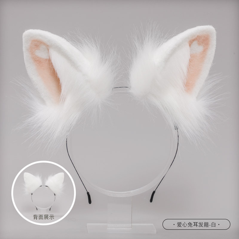 Plush Rabbit Ear Headband - Realistic Two-Dimensional Animal Ears, Japanese Lolita JK Hair Accessory for Christmas and Cosplay
