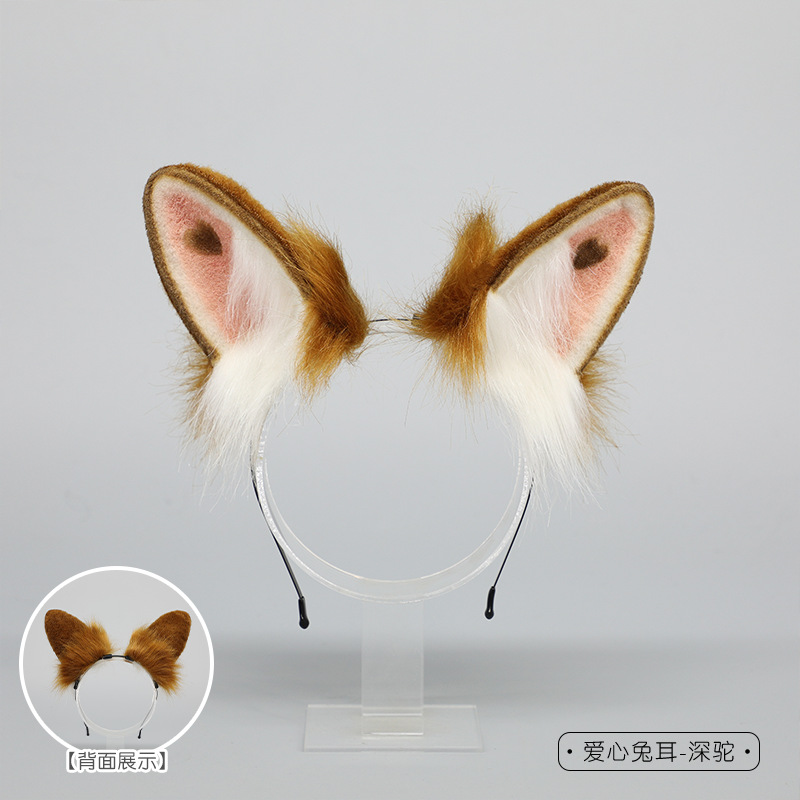 Plush Rabbit Ear Headband - Realistic Two-Dimensional Animal Ears, Japanese Lolita JK Hair Accessory for Christmas and Cosplay Plush Rabbit Ear Headband - Realistic Two-Dimensional Animal Ears, Japanese Lolita JK Hair Accessory for Christmas and Cosplay