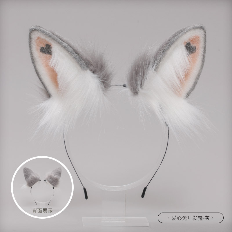 Plush Rabbit Ear Headband - Realistic Two-Dimensional Animal Ears, Japanese Lolita JK Hair Accessory for Christmas and Cosplay Plush Rabbit Ear Headband - Realistic Two-Dimensional Animal Ears, Japanese Lolita JK Hair Accessory for Christmas and Cosplay