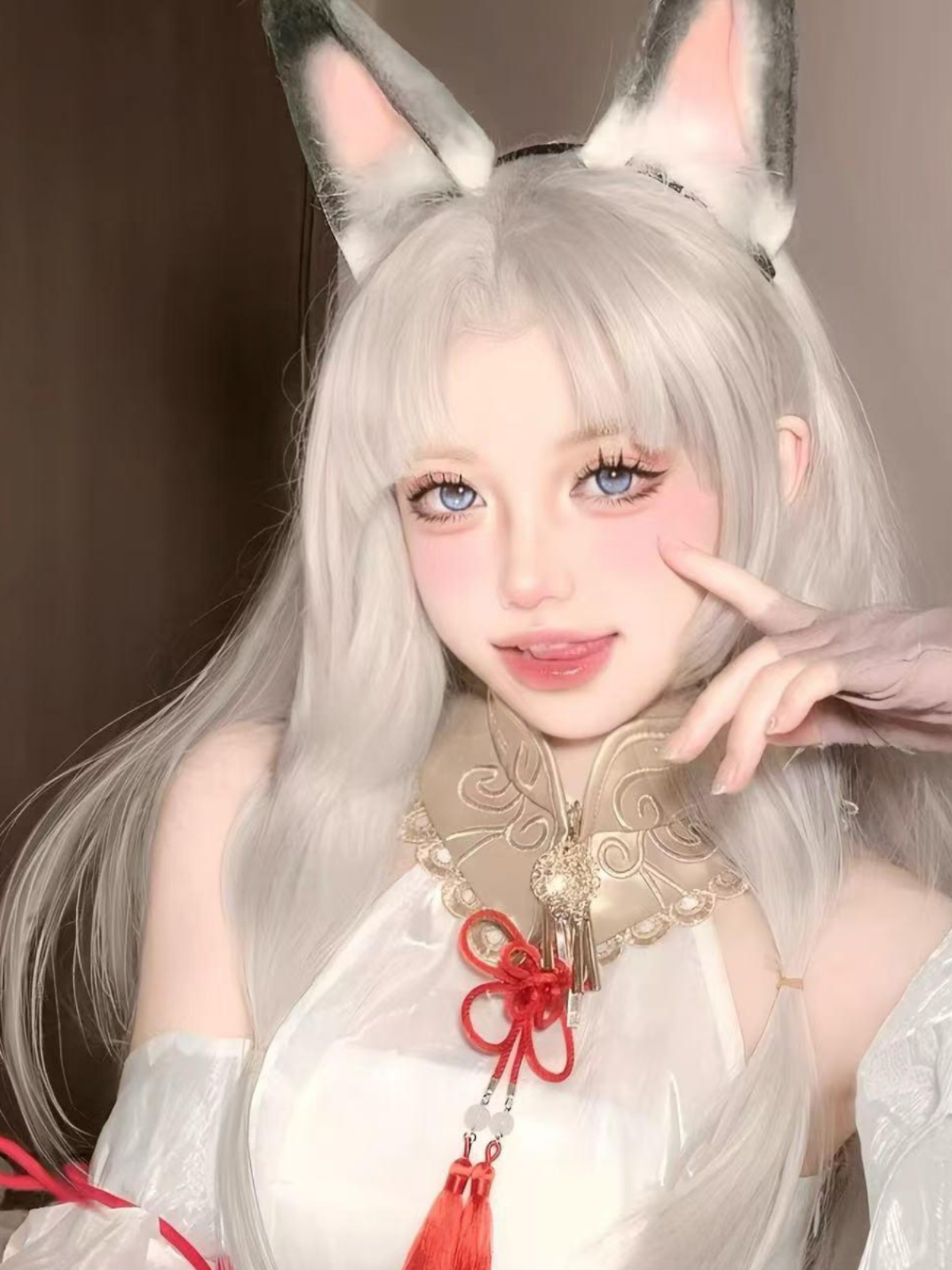 Plush Rabbit Ear Headband - Realistic Two-Dimensional Animal Ears, Japanese Lolita JK Hair Accessory for Christmas and Cosplay