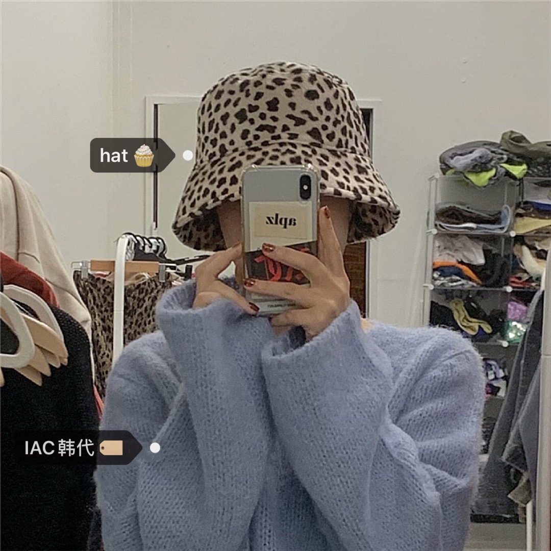 Plush Retro Leopard Print Bucket Hat - Fisherman Style for Autumn & Winter, Y2K Korean Fashion Accessory