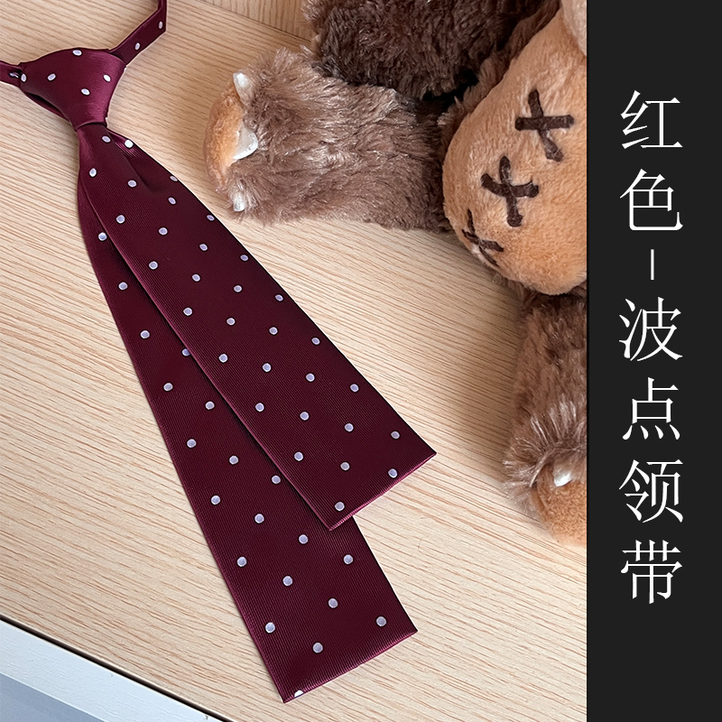 Polka Dot Tie Square Cut JK Accessories for School - Trendy Pudding Bear Style 2025, Perfect for Y2K and 90s Fashion Lovers