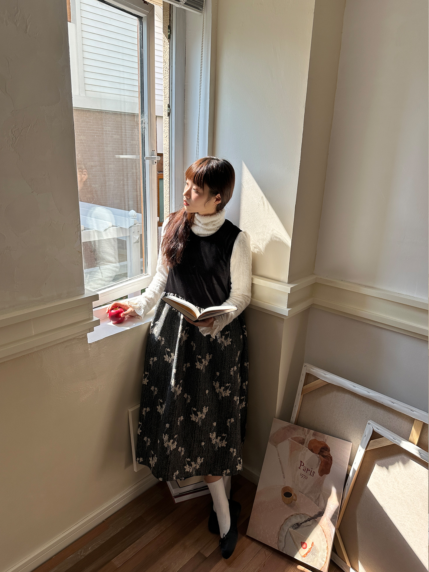 Princess of Light Velvet Patchwork Retro Vest Dress - Elegant Chinese Style Dress for Y2K and Vintage Fashion Lovers