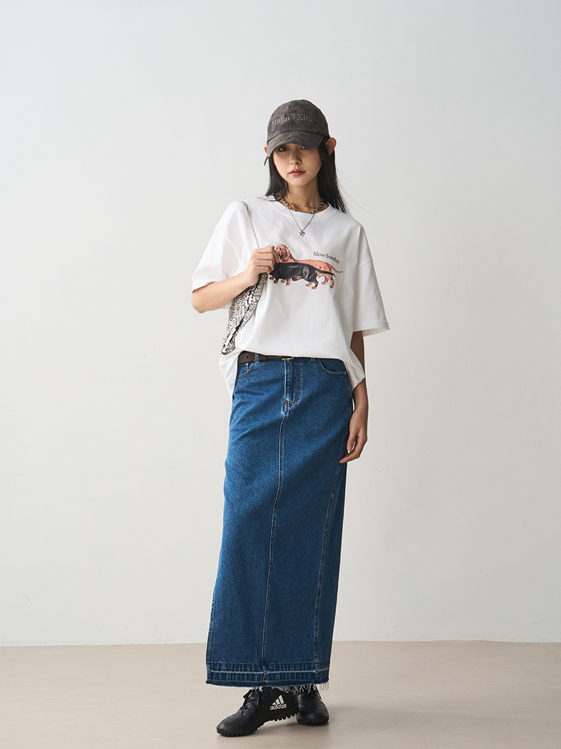 Pure Cotton Sausage Dog Printed T-Shirt - White Loose Fit Short Sleeve Round Neck Top for Casual 90s Y2K Style Pure Cotton Sausage Dog Printed T-Shirt - White Loose Fit Short Sleeve Round Neck Top for Casual 90s Y2K Style