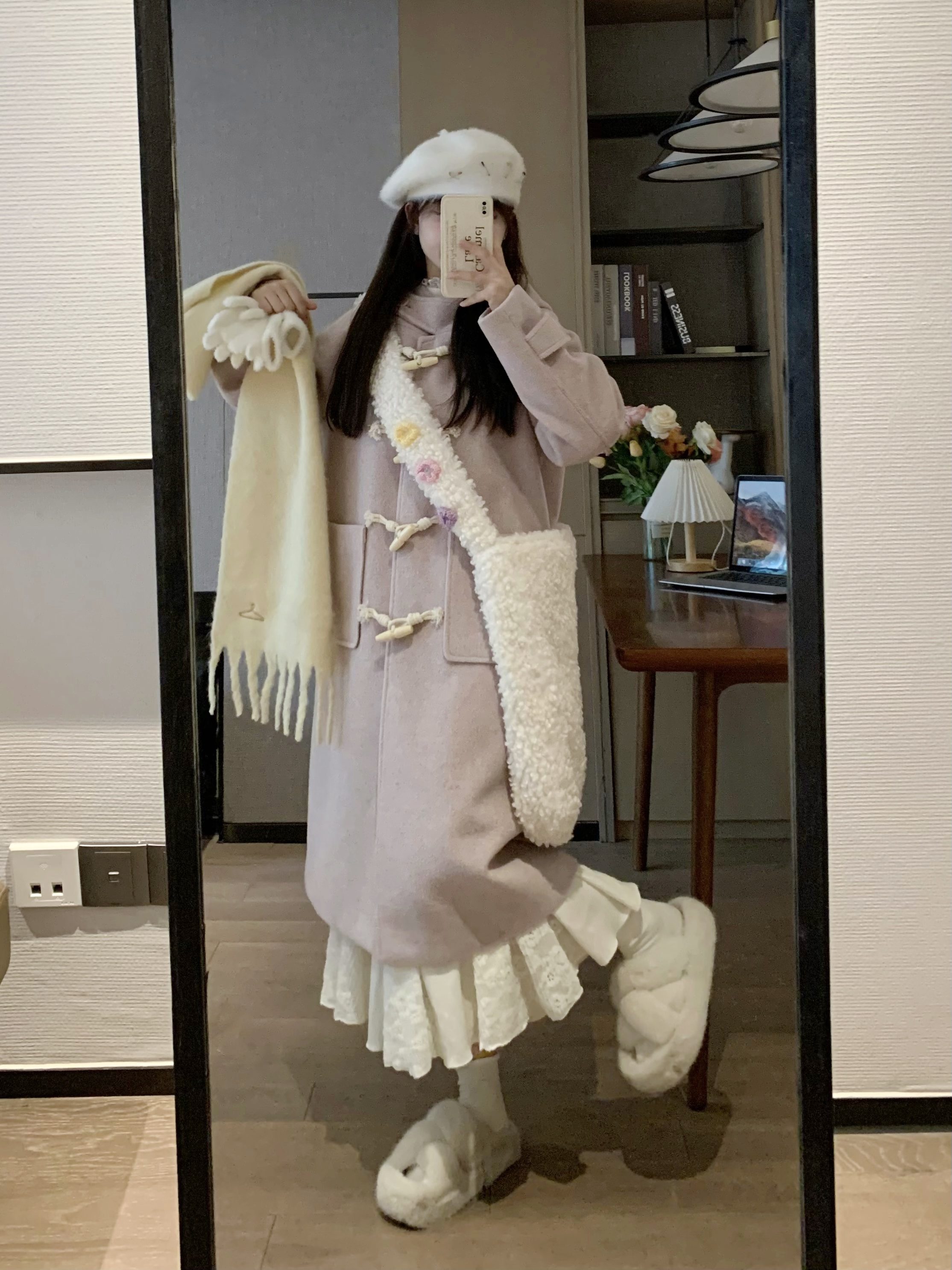 Purple Horn Button Thick Woolen Coat for Women - Sweet Autumn Winter Style, Cozy Gentle Design, Perfect for Chic Seasonal Layering Purple Horn Button Thick Woolen Coat for Women - Sweet Autumn Winter Style, Cozy Gentle Design, Perfect for Chic Seasonal Layering