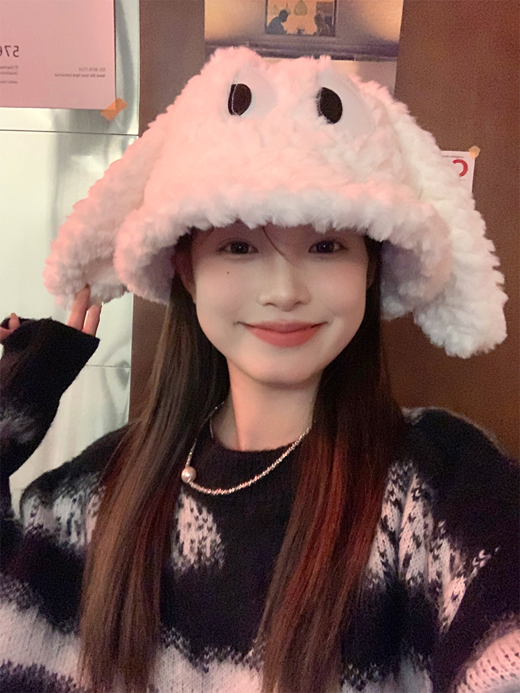 Quirky Long-Eared Dog Plush Hat for Women - Cute Warm Bucket Hat for Autumn and Winter, Perfect Fisherman Style Accessory Quirky Long-Eared Dog Plush Hat for Women - Cute Warm Bucket Hat for Autumn and Winter, Perfect Fisherman Style Accessory