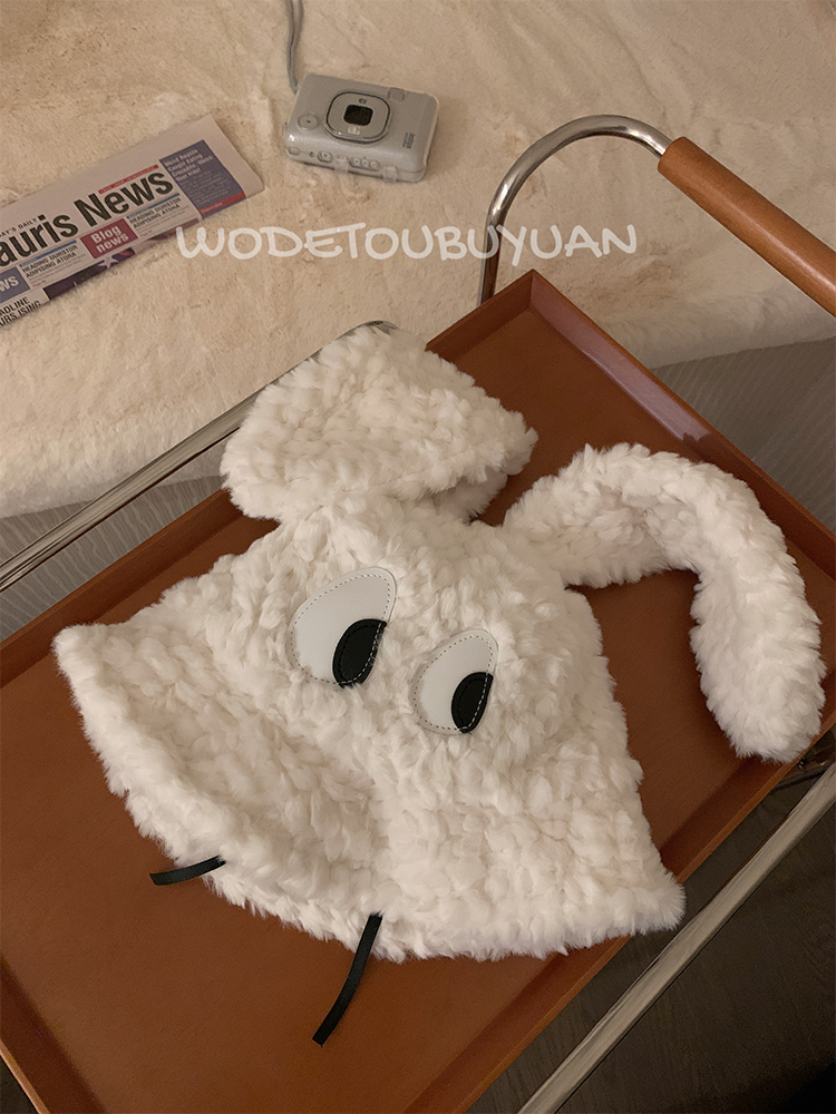 Quirky Long-Eared Dog Plush Hat for Women - Cute Warm Bucket Hat for Autumn and Winter, Perfect Fisherman Style Accessory Quirky Long-Eared Dog Plush Hat for Women - Cute Warm Bucket Hat for Autumn and Winter, Perfect Fisherman Style Accessory