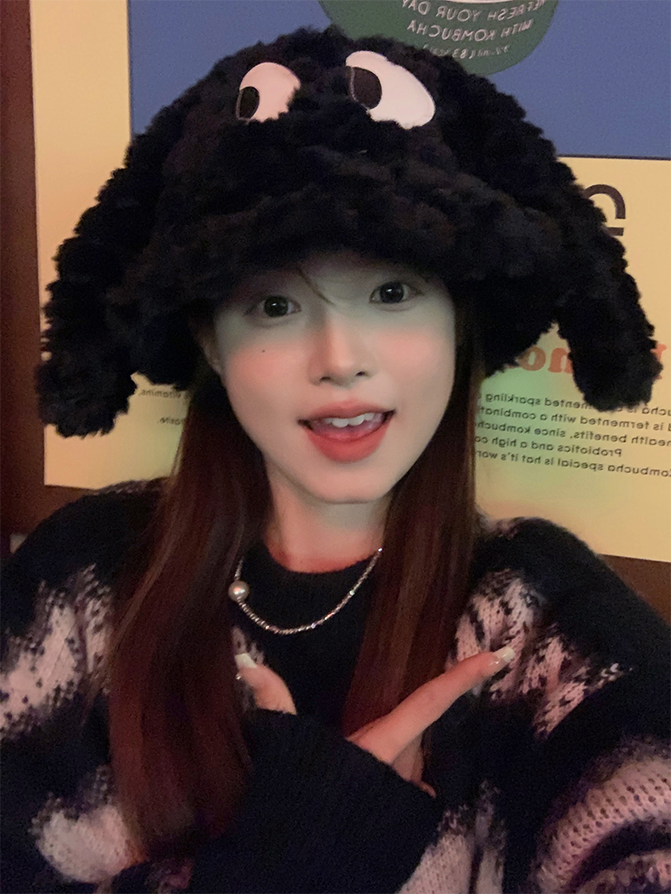 Quirky Long-Eared Dog Plush Hat for Women - Cute Warm Bucket Hat for Autumn and Winter, Perfect Fisherman Style Accessory Quirky Long-Eared Dog Plush Hat for Women - Cute Warm Bucket Hat for Autumn and Winter, Perfect Fisherman Style Accessory