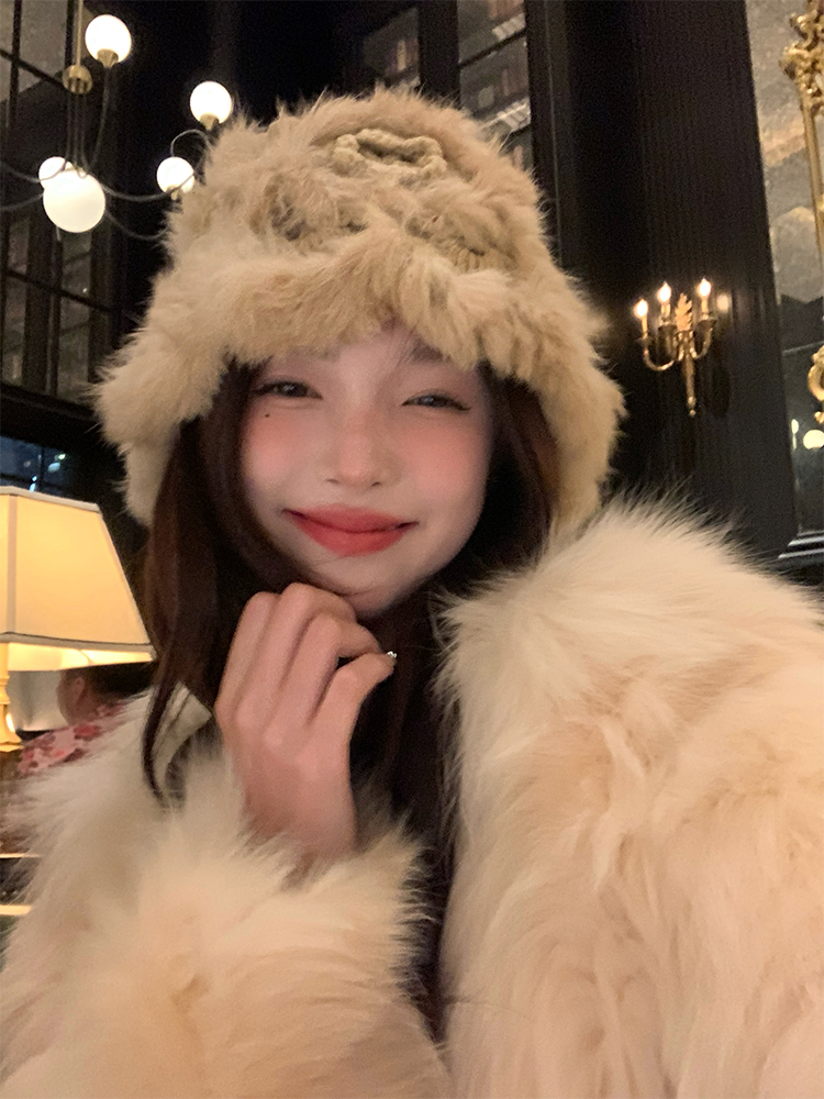 Rabbit Fur Fisherman Hat for Women - Thick Knit Winter Hat 2025, Warm and Stylish for Autumn, Flattering Face Shape Rabbit Fur Fisherman Hat for Women - Thick Knit Winter Hat 2025, Warm and Stylish for Autumn, Flattering Face Shape