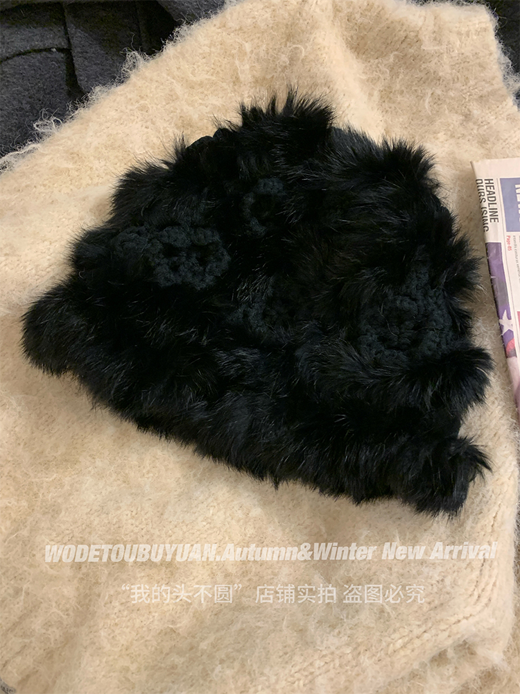 Rabbit Fur Fisherman Hat for Women - Thick Knit Winter Hat 2025, Warm and Stylish for Autumn, Flattering Face Shape Rabbit Fur Fisherman Hat for Women - Thick Knit Winter Hat 2025, Warm and Stylish for Autumn, Flattering Face Shape