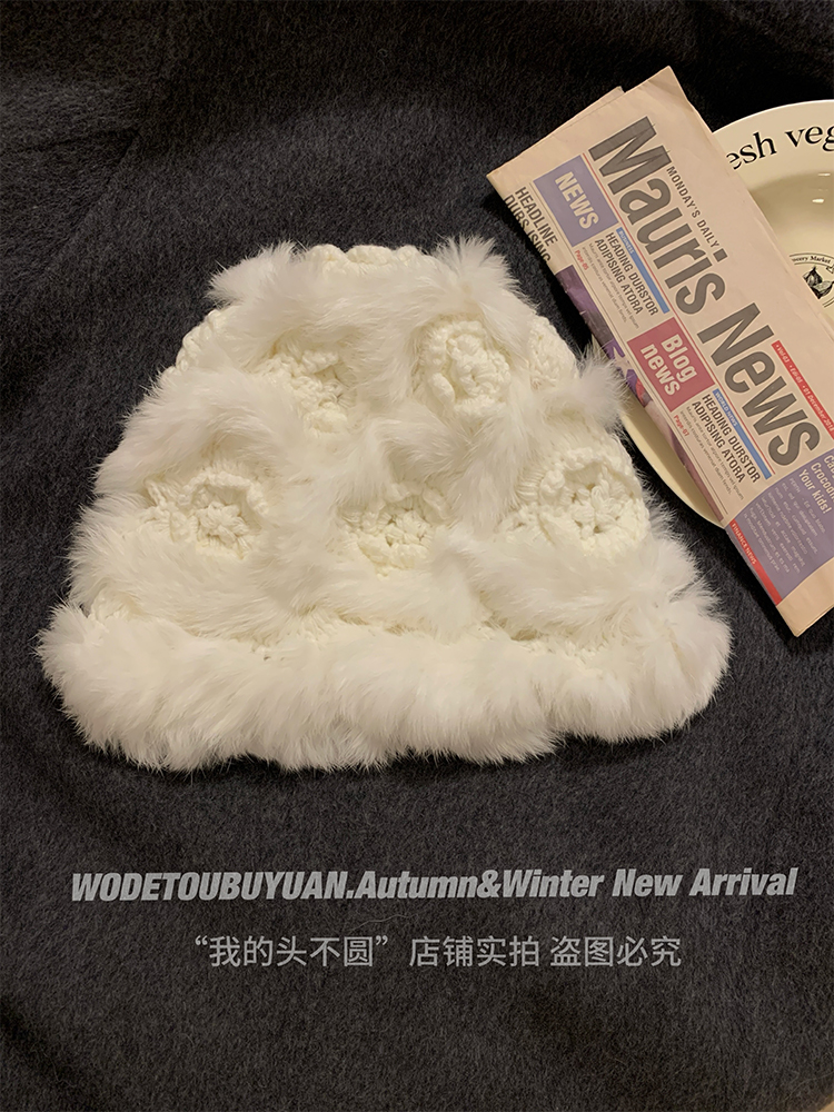 Rabbit Fur Fisherman Hat for Women - Thick Knit Winter Hat 2025, Warm and Stylish for Autumn, Flattering Face Shape Rabbit Fur Fisherman Hat for Women - Thick Knit Winter Hat 2025, Warm and Stylish for Autumn, Flattering Face Shape
