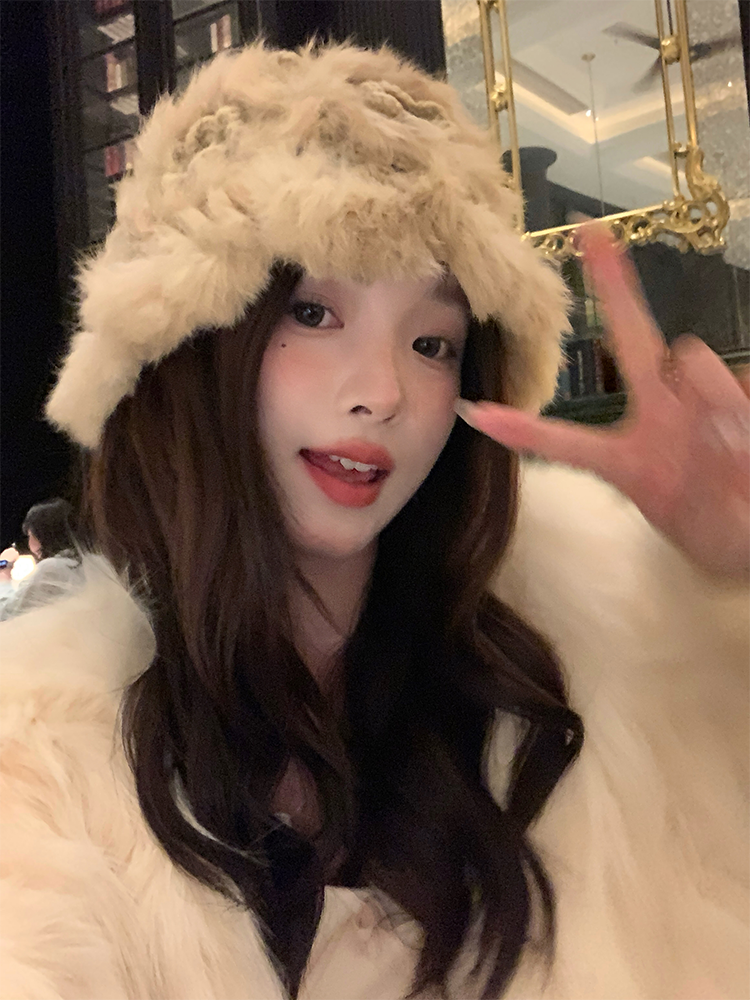 Rabbit Fur Fisherman Hat for Women - Thick Knit Winter Hat 2025, Warm and Stylish for Autumn, Flattering Face Shape Rabbit Fur Fisherman Hat for Women - Thick Knit Winter Hat 2025, Warm and Stylish for Autumn, Flattering Face Shape