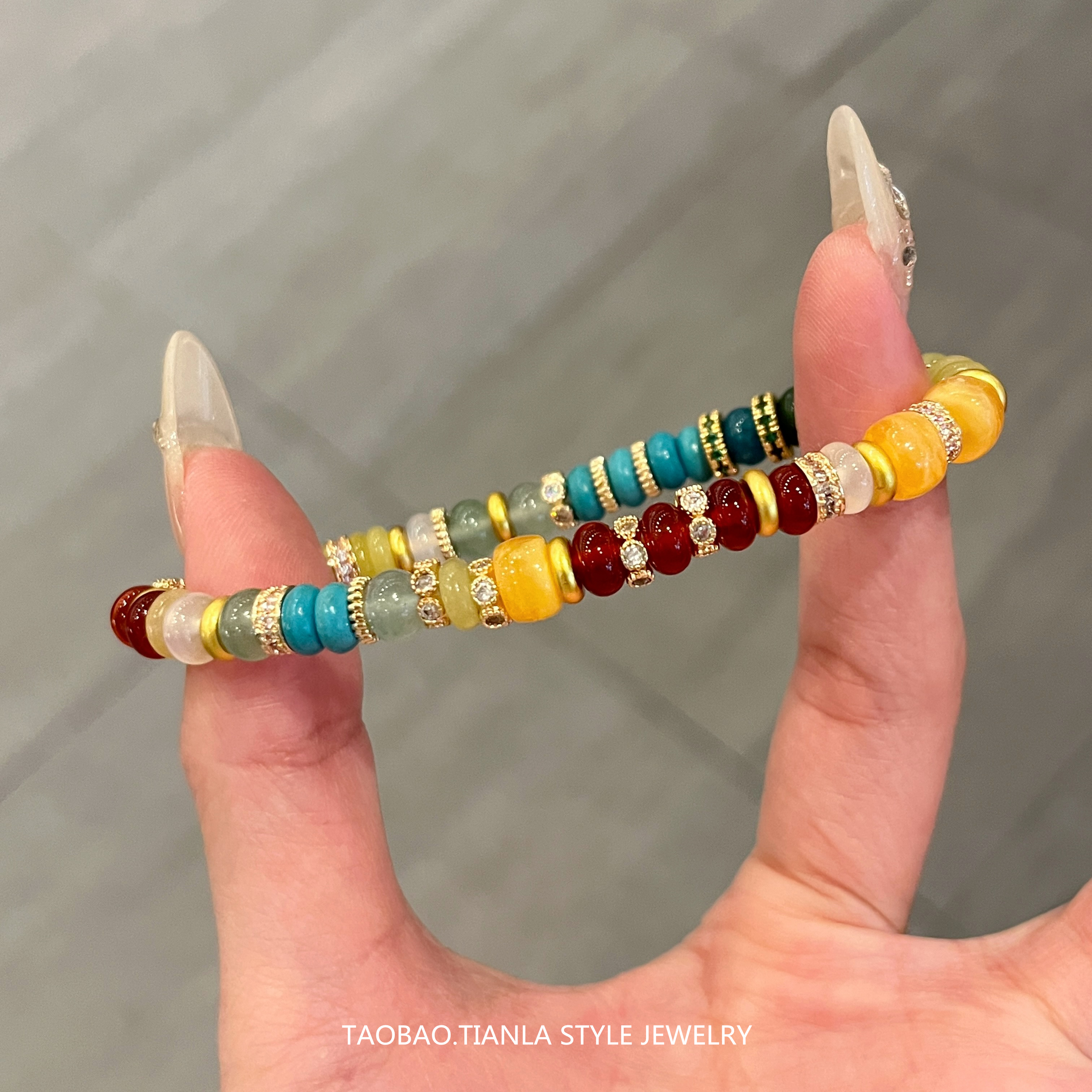 Rainbow Beaded Bracelet for Women - Minimalist Elegant Jewelry, Versatile Niche Design, High-End Style, Fresh Fashion Accessory Rainbow Beaded Bracelet for Women - Minimalist Elegant Jewelry, Versatile Niche Design, High-End Style, Fresh Fashion Accessory