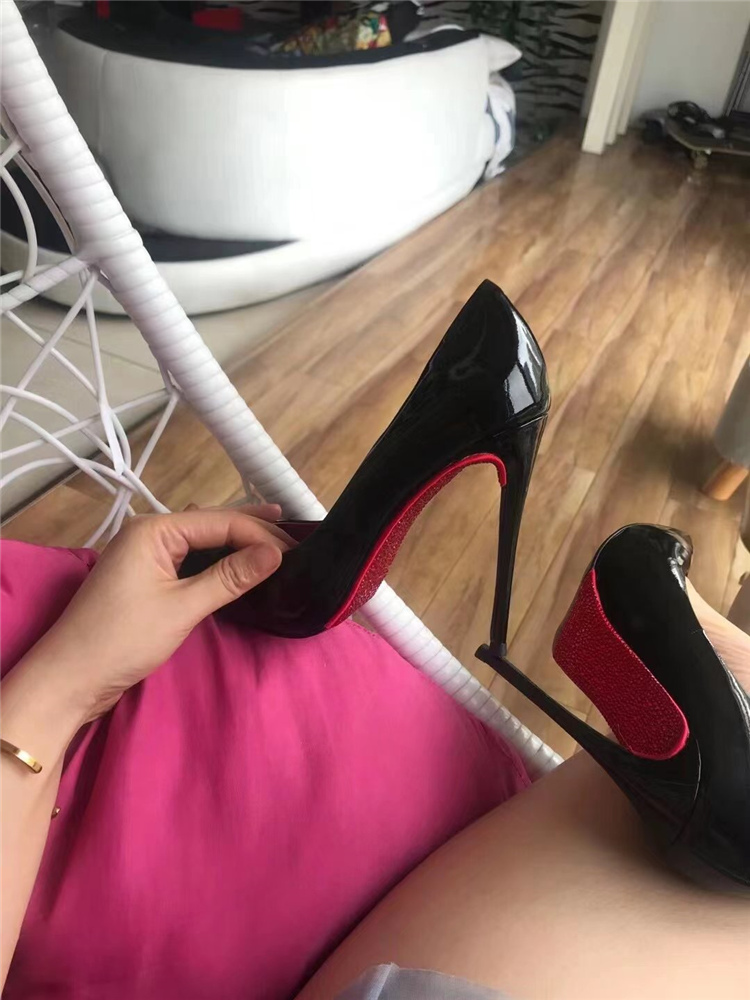 Red Bottom High Heels for Women - Rhinestone Thin Heel Black Patent Leather Pointed Toe Shoes - Sexy Dominatrix Style for Autumn/Winter 2025 Red Bottom High Heels for Women - Rhinestone Thin Heel Black Patent Leather Pointed Toe Shoes - Sexy Dominatrix Style for Autumn/Winter 2025