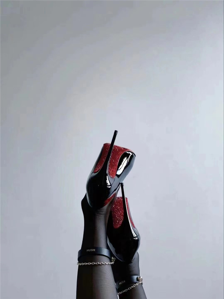 Red Bottom High Heels for Women - Rhinestone Thin Heel Black Patent Leather Pointed Toe Shoes - Sexy Dominatrix Style for Autumn/Winter 2025 Red Bottom High Heels for Women - Rhinestone Thin Heel Black Patent Leather Pointed Toe Shoes - Sexy Dominatrix Style for Autumn/Winter 2025